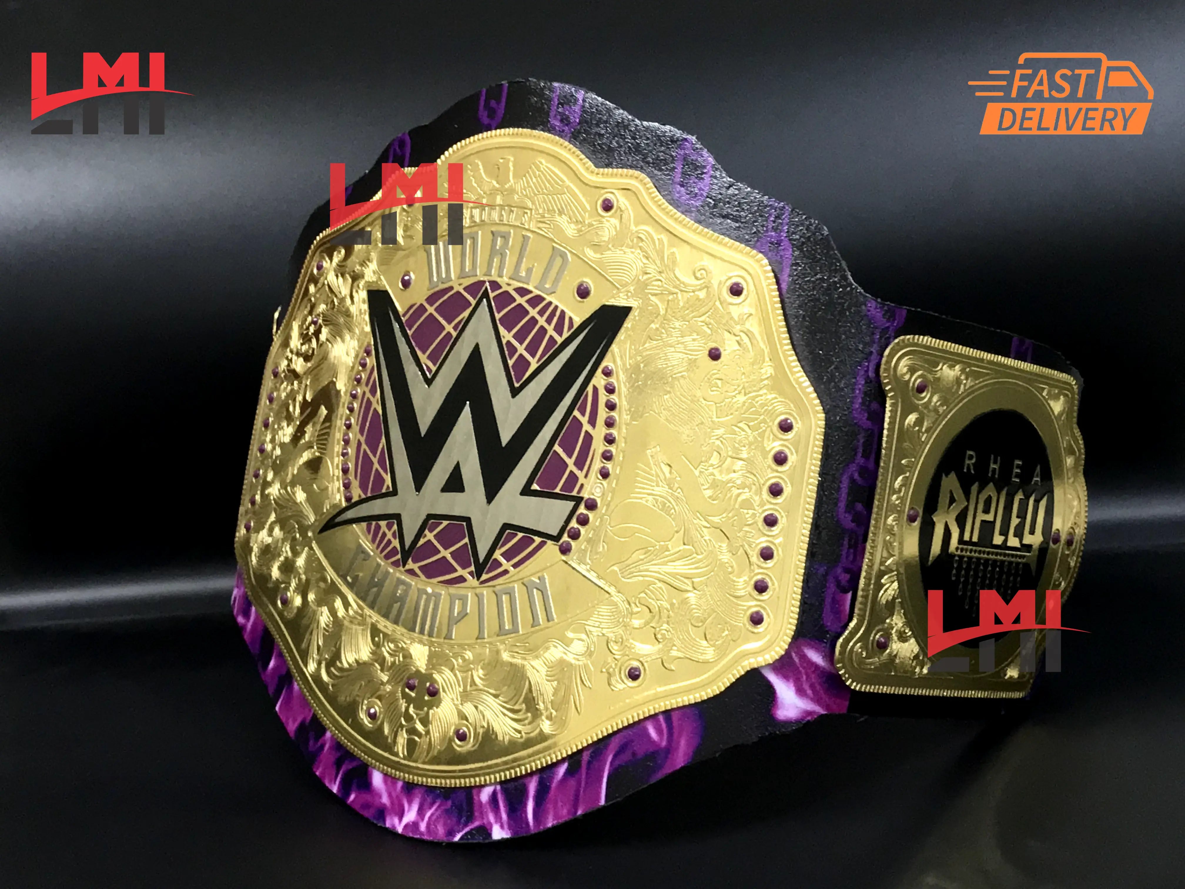 Rhea Ripley Custom Women's World Heavyweight Championship Belt 2mm Brass  Rhea Ripley Custom Women's World Heavyweight Championship Belt 2mm Brass