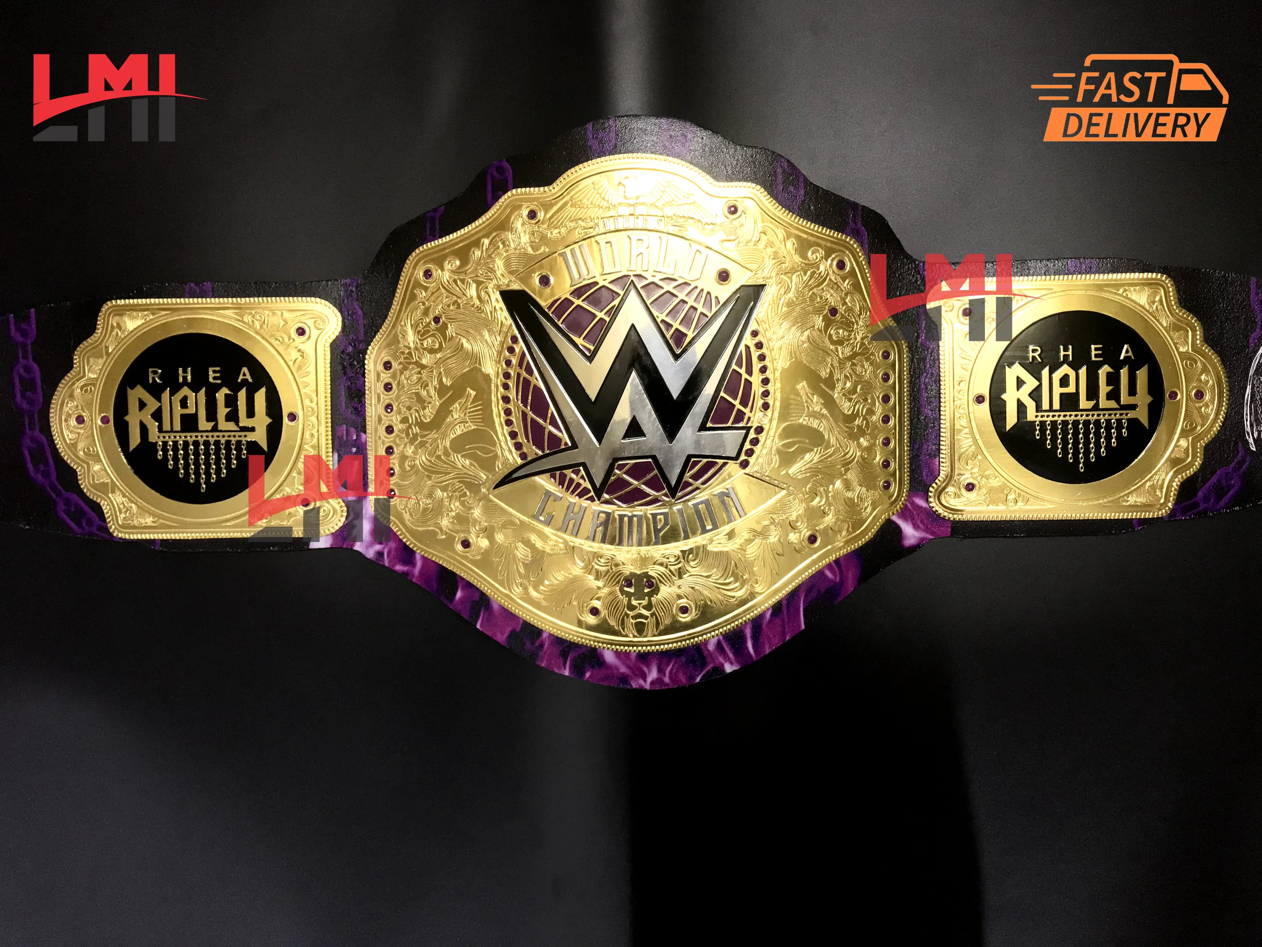 Rhea Ripley Custom Women's World Heavyweight Championship Belt 2mm Brass  Rhea Ripley Custom Women's World Heavyweight Championship Belt 2mm Brass
