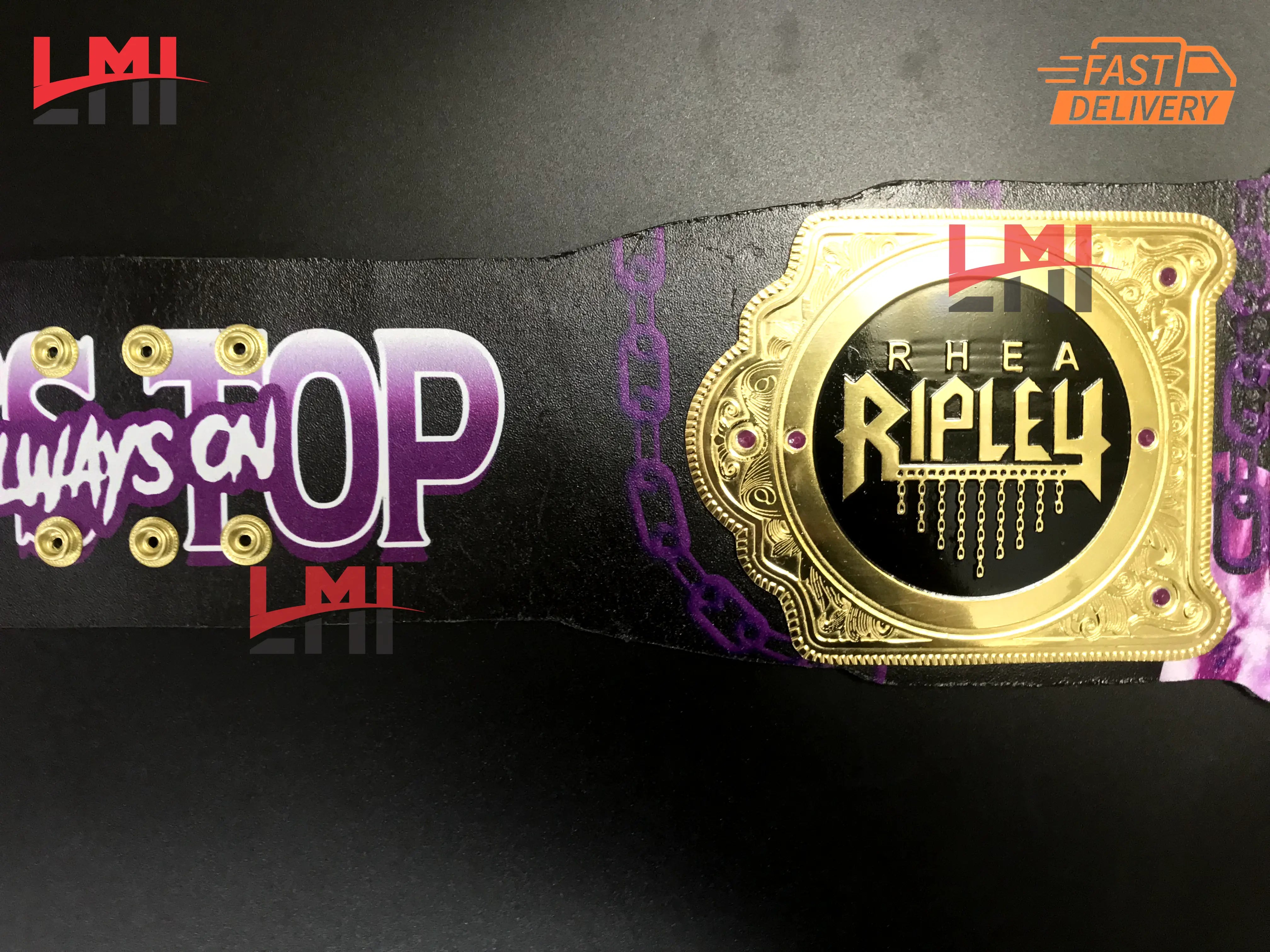 Rhea Ripley Custom Women's World Heavyweight Championship Belt 2mm Brass  Rhea Ripley Custom Women's World Heavyweight Championship Belt 2mm Brass
