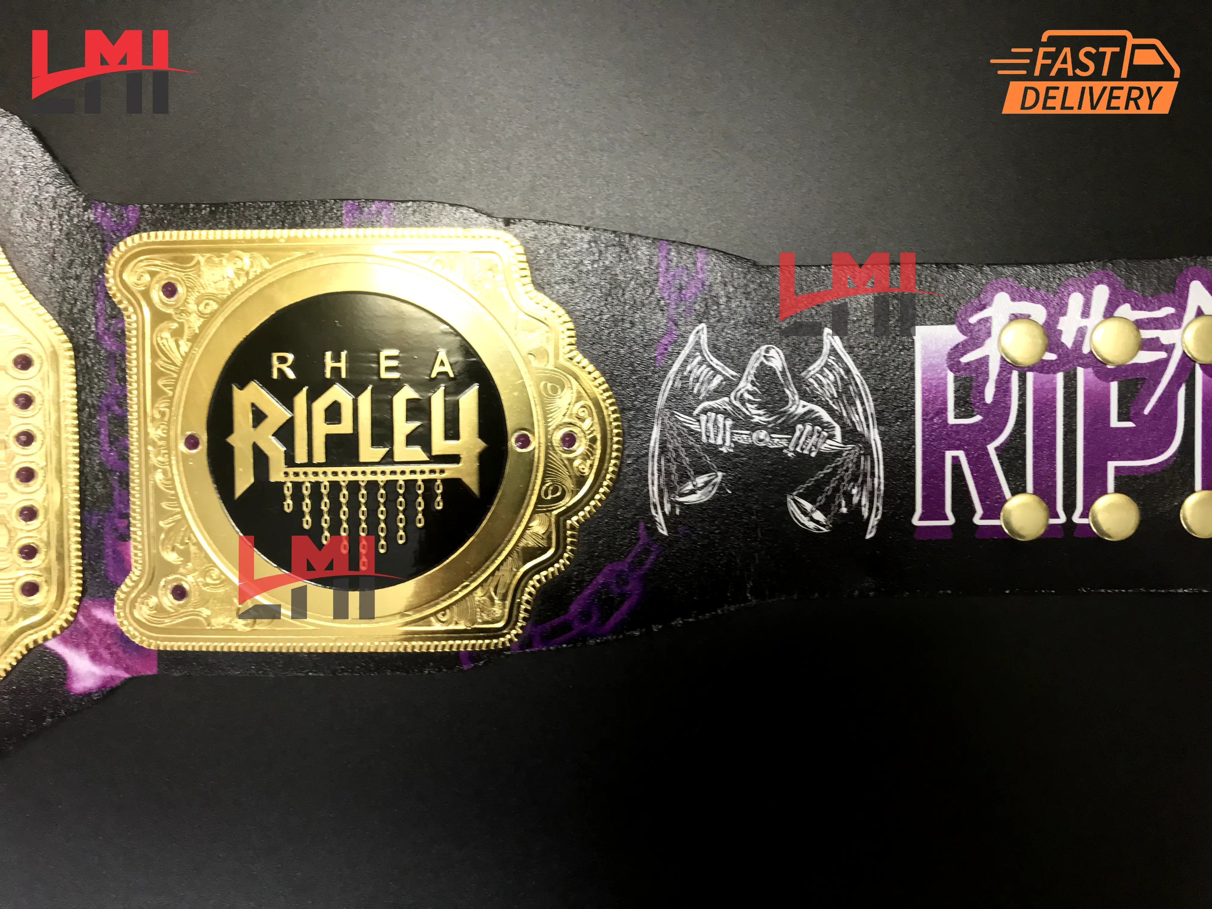 Rhea Ripley Custom Women's World Heavyweight Championship Belt 2mm Brass  Rhea Ripley Custom Women's World Heavyweight Championship Belt 2mm Brass