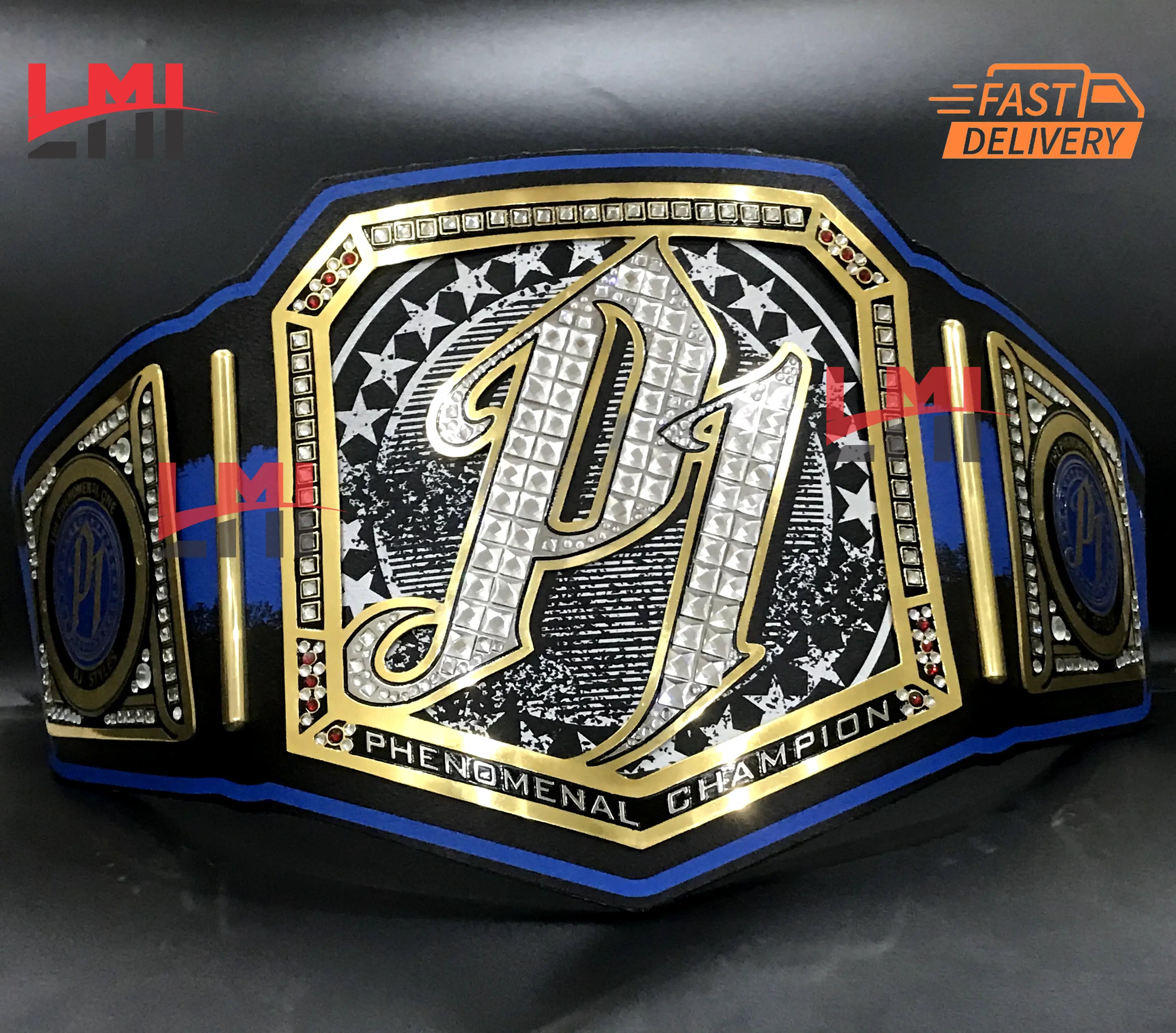 Custom AJ Styles Universal Championship Belt 2mm Brass 