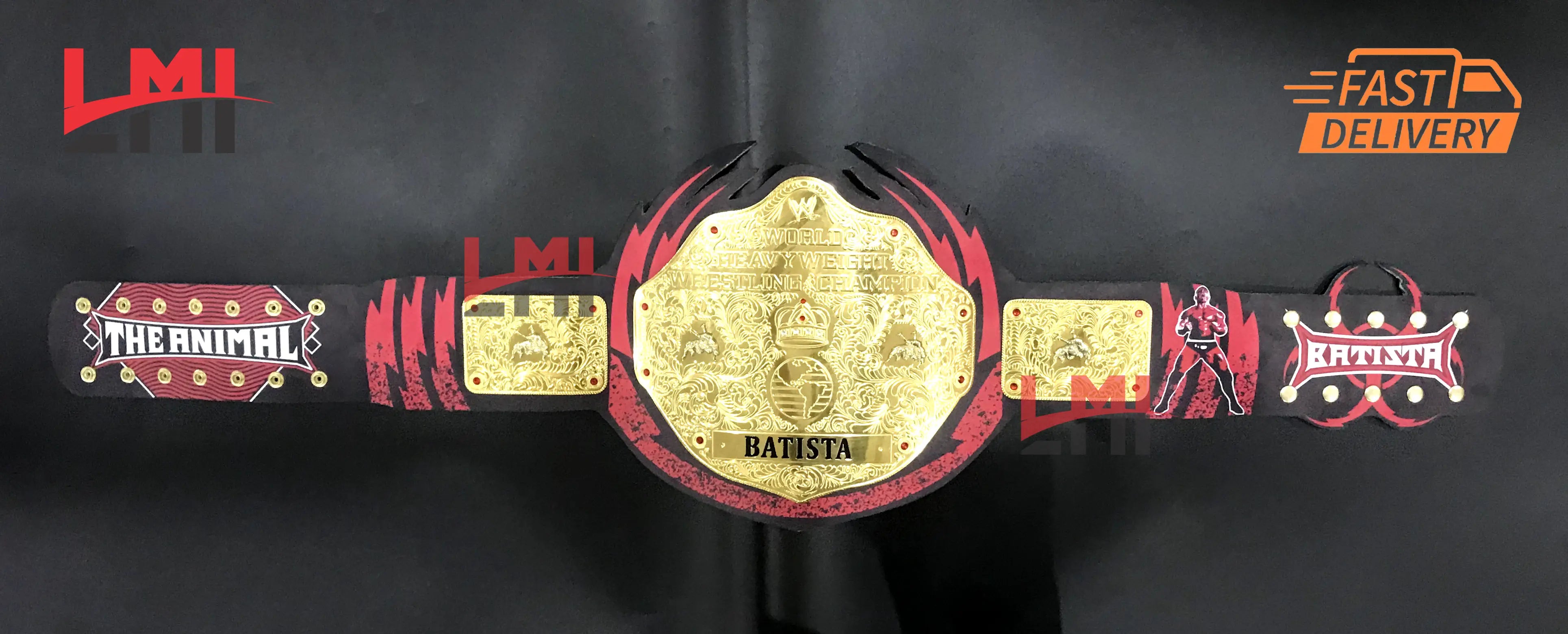 Custom Batista Big Gold World Heavyweight Championship Belt 2mm Brass 