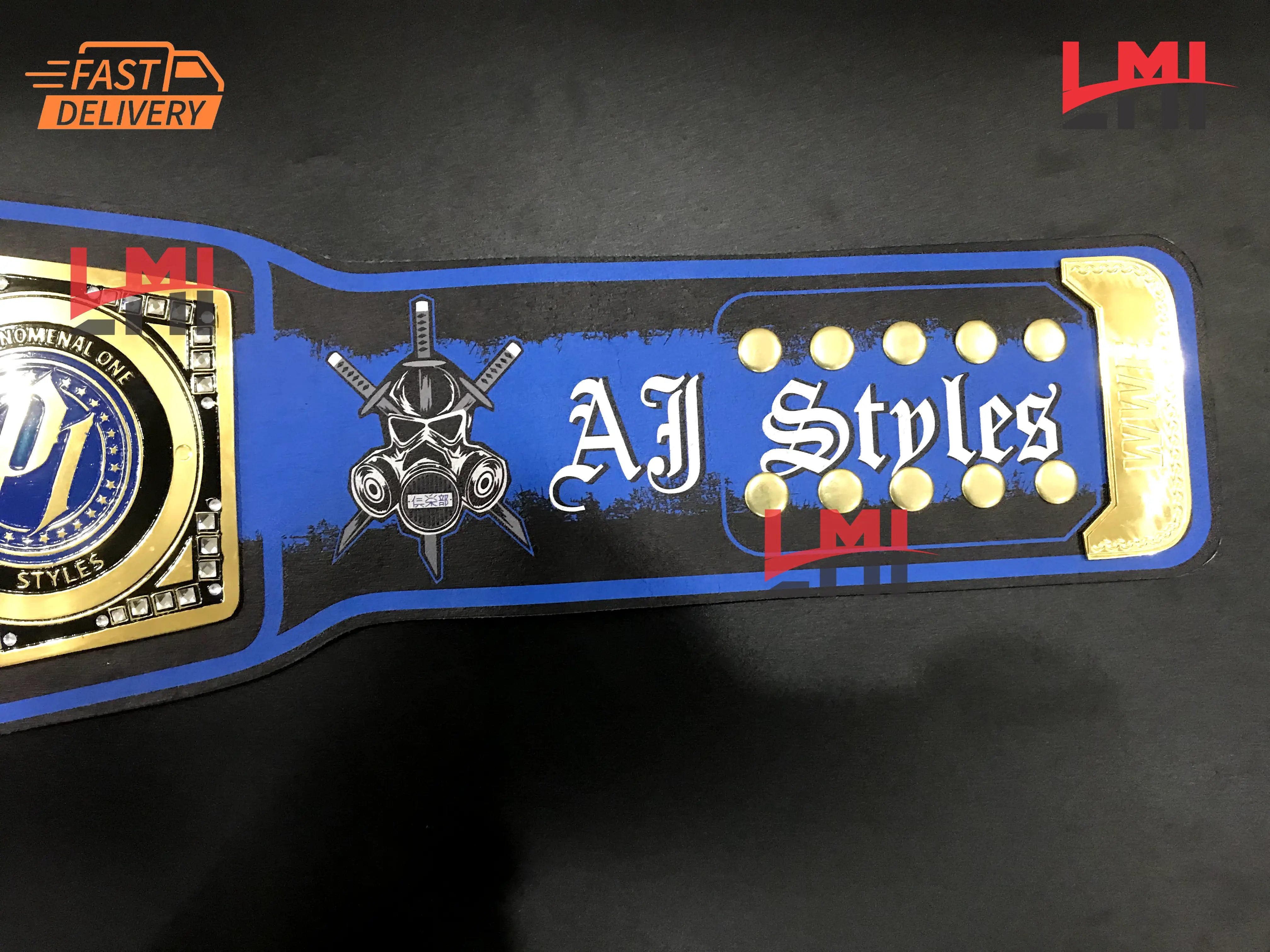 Custom AJ Styles Universal Championship Belt 2mm Brass 