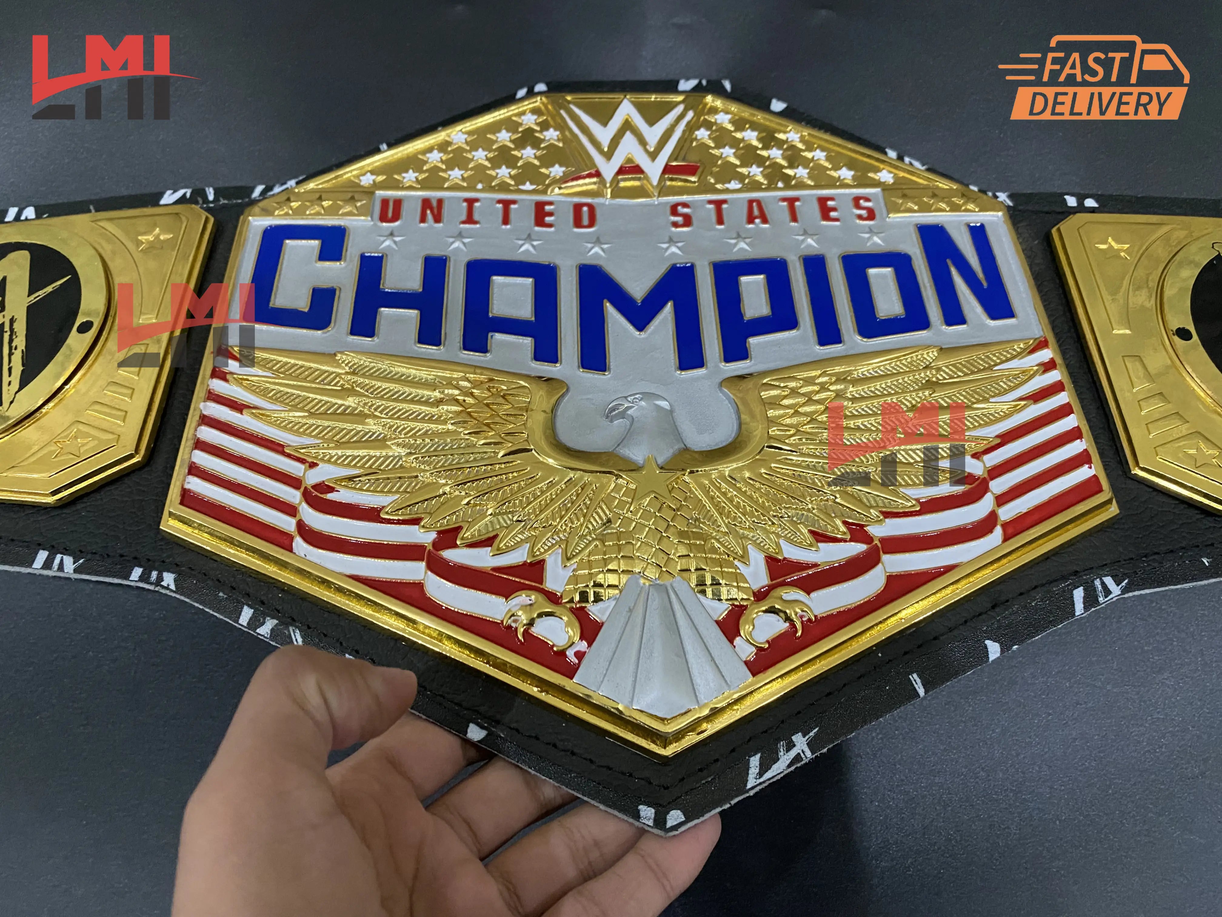 WWE La Knight Signature United States Championship Belt Replica Title Wrestling Belt 4mm - LMI Championship Belts