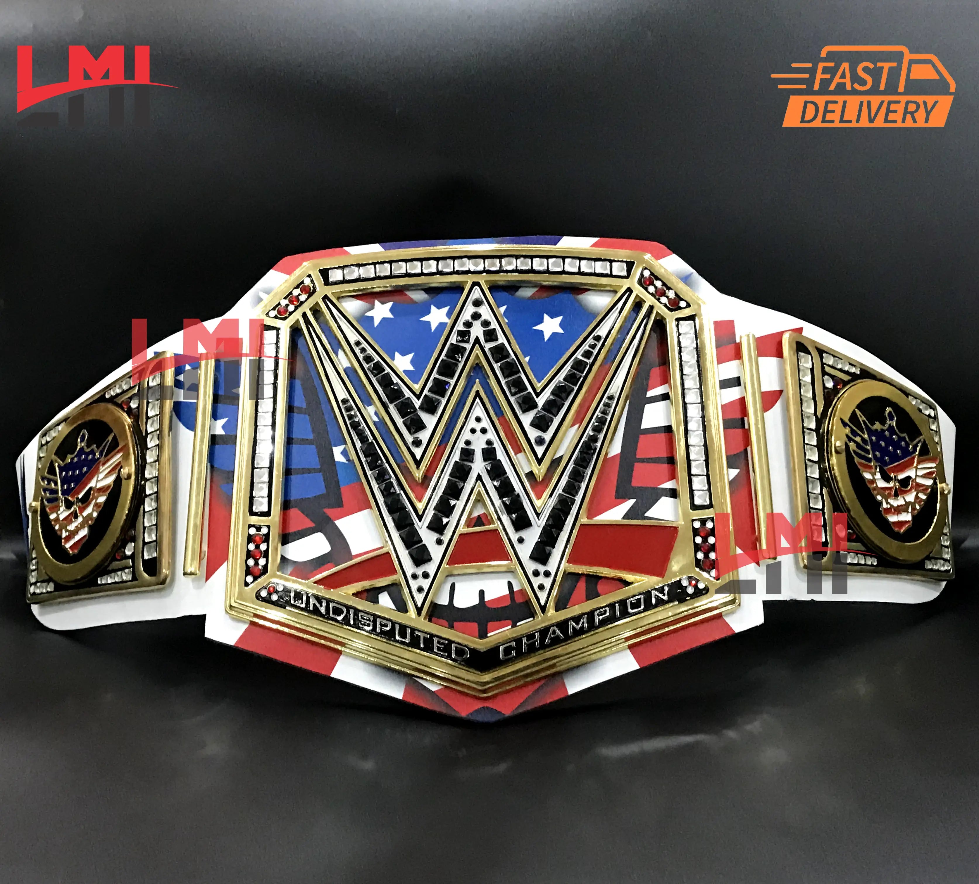 Pack of 2 Cody Rhodes and John Cena Paris Spinner Championship Wrestling Belt 6mm Diecast and 2mm Brass with 2 Bags