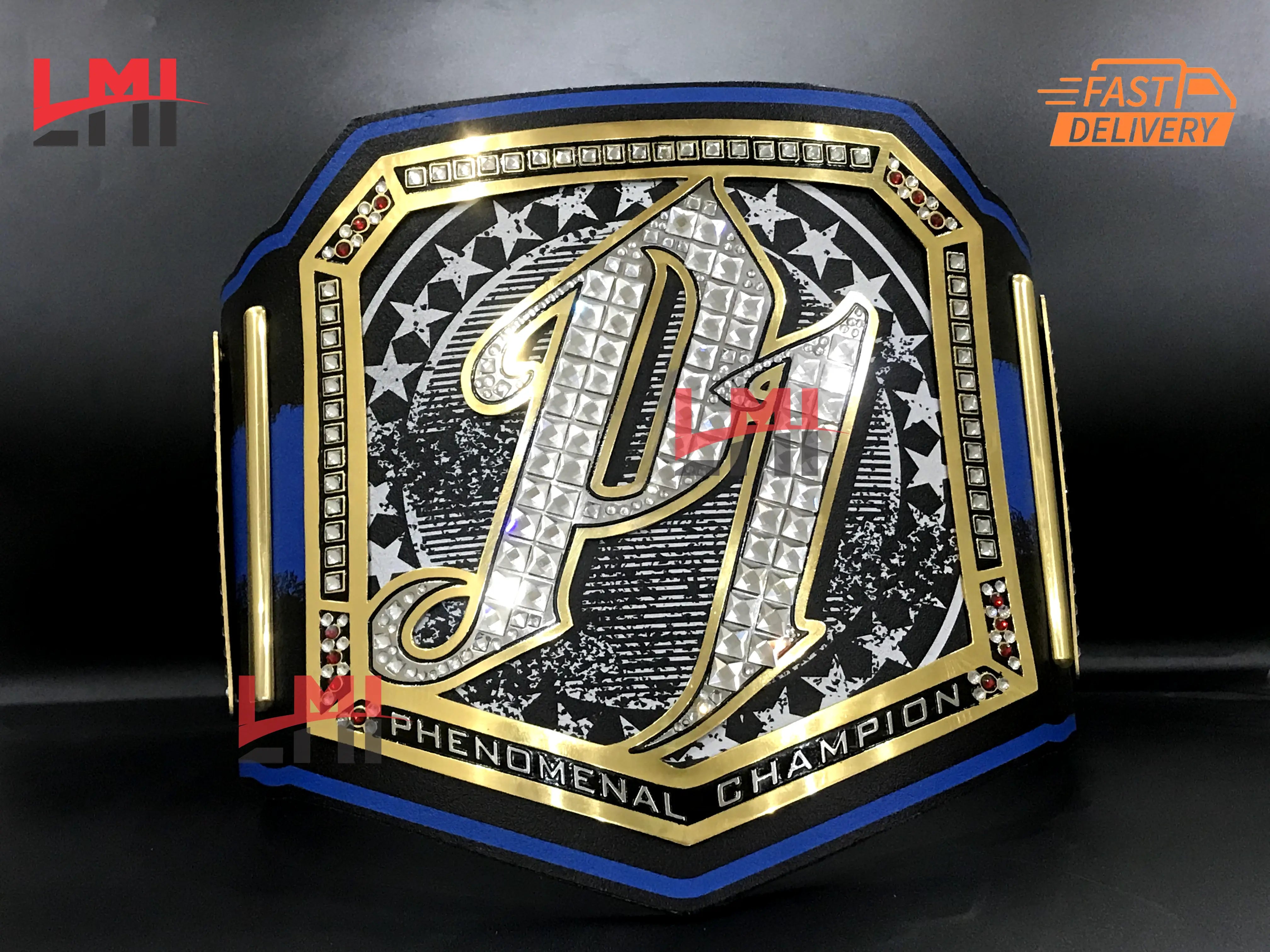 Custom AJ Styles Universal Championship Belt 2mm Brass 
