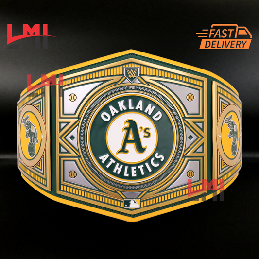 Oakland Athletics WWE Legacy MLB Championship Belt 2MM Brass - LMI Championship Belts