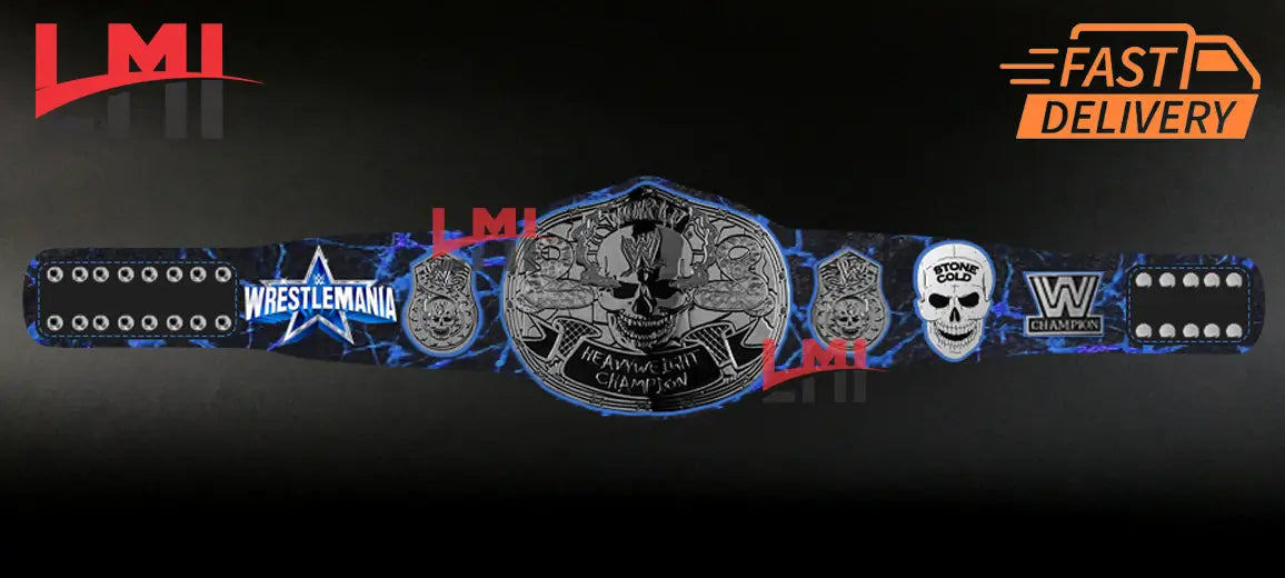 Custom Smoking Skull Limited Edition Replica Championship Belt Wrestling 2mm Brass - LMI Championship Belts