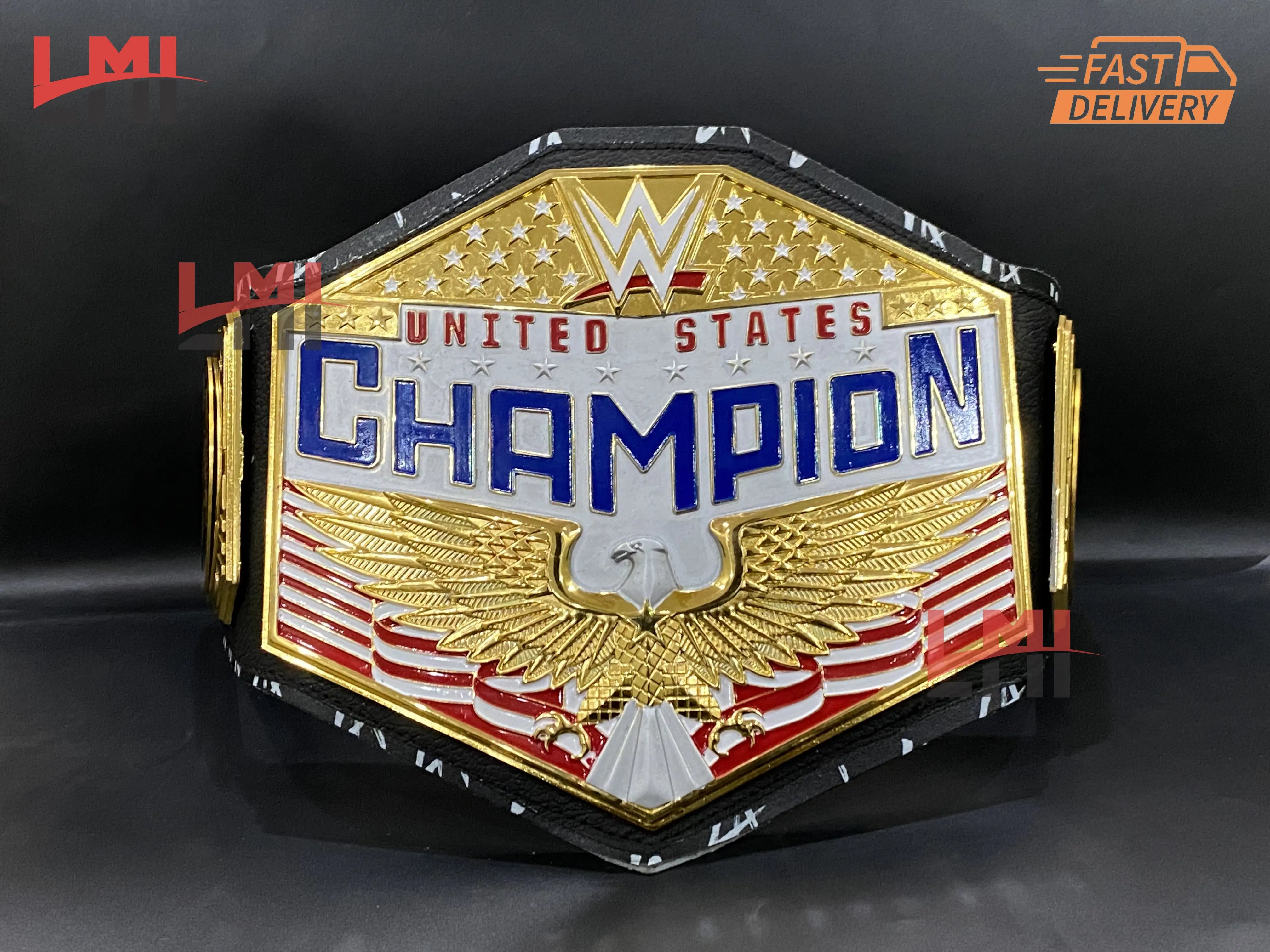 WWE La Knight Signature United States Championship Belt Replica Title Wrestling Belt 4mm - LMI Championship Belts