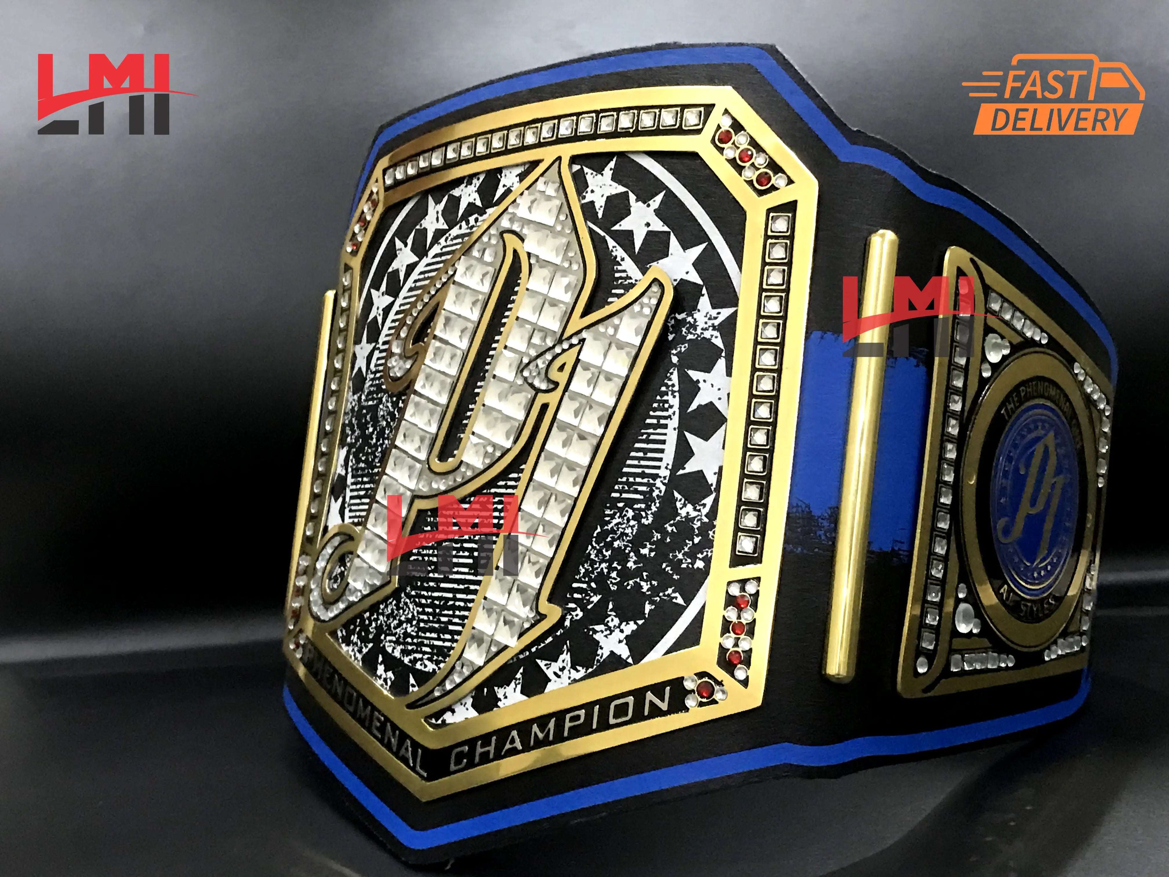 Custom AJ Styles Universal Championship Belt 2mm Brass 