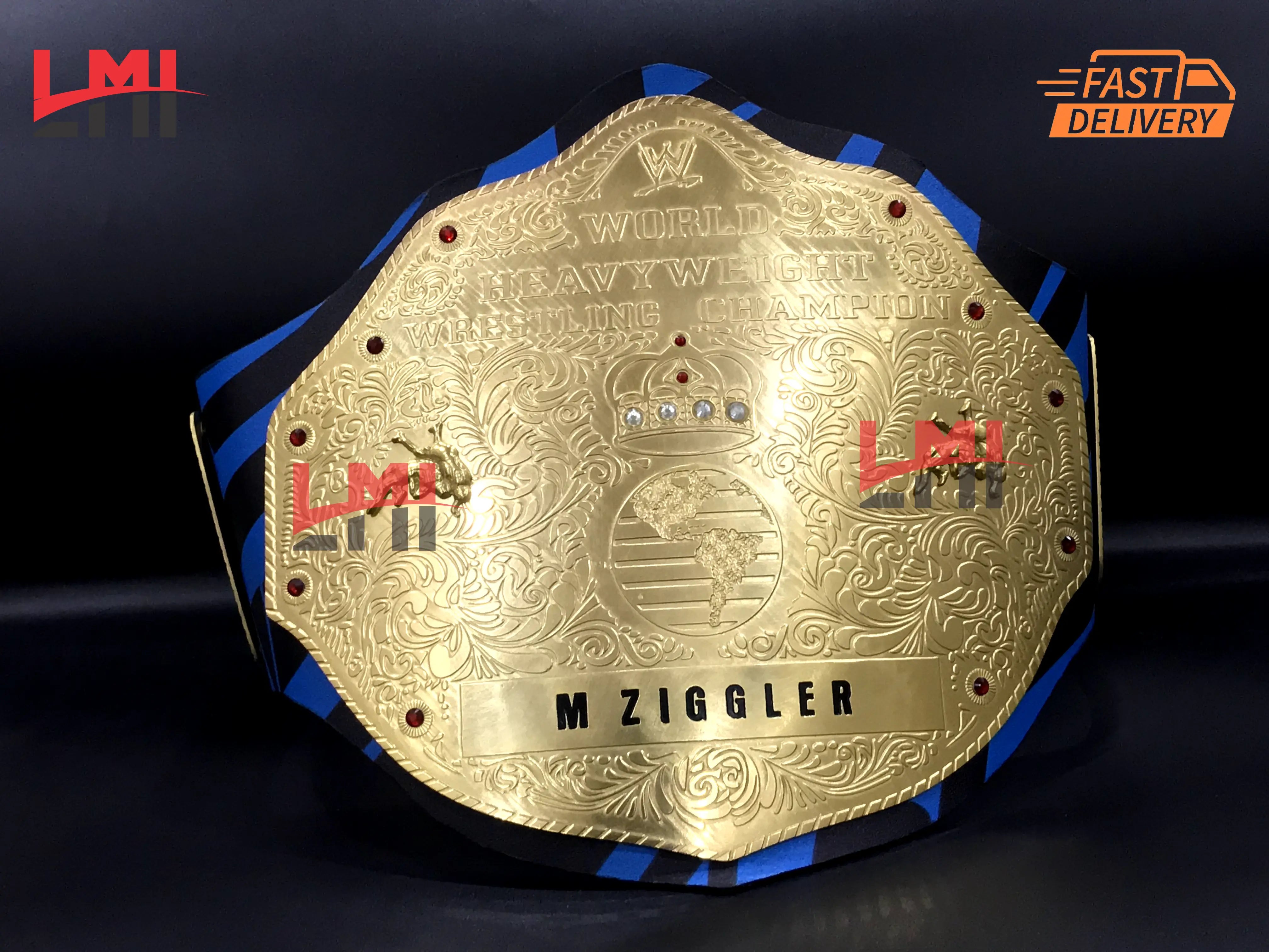 Custom Dolph Ziggler Big Gold World Heavyweight Championship Belt 2MM Brass 