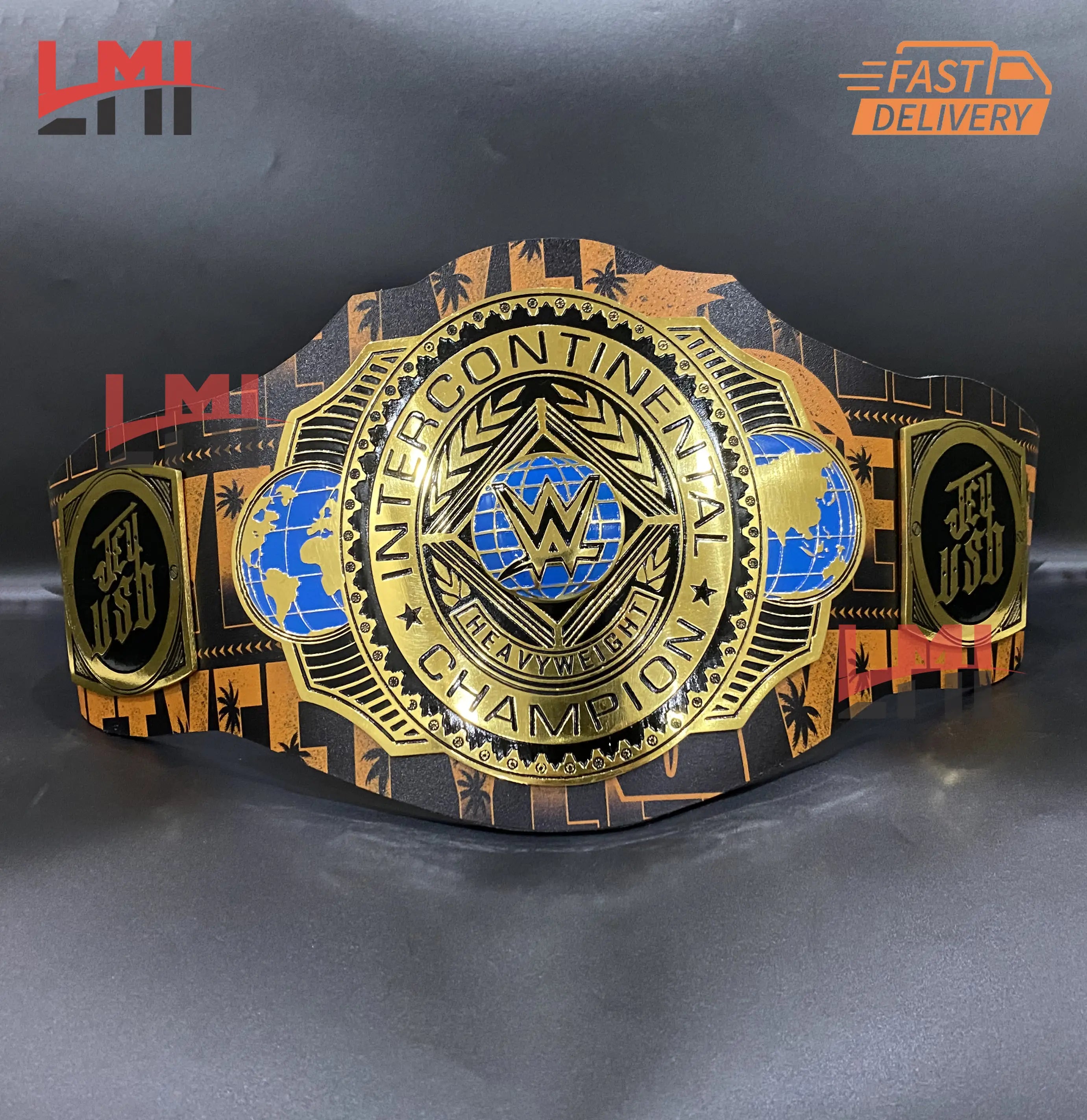 Custom Jey Uso Yeet Intercontinental Championship Belt Replica Wrestling Belt 2mm Brass 