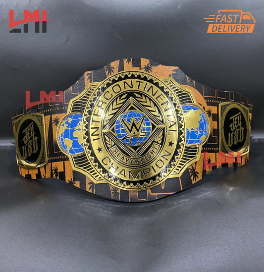 Custom Jey Uso Yeet Intercontinental Championship Belt Replica Wrestling Belt 2mm Brass 