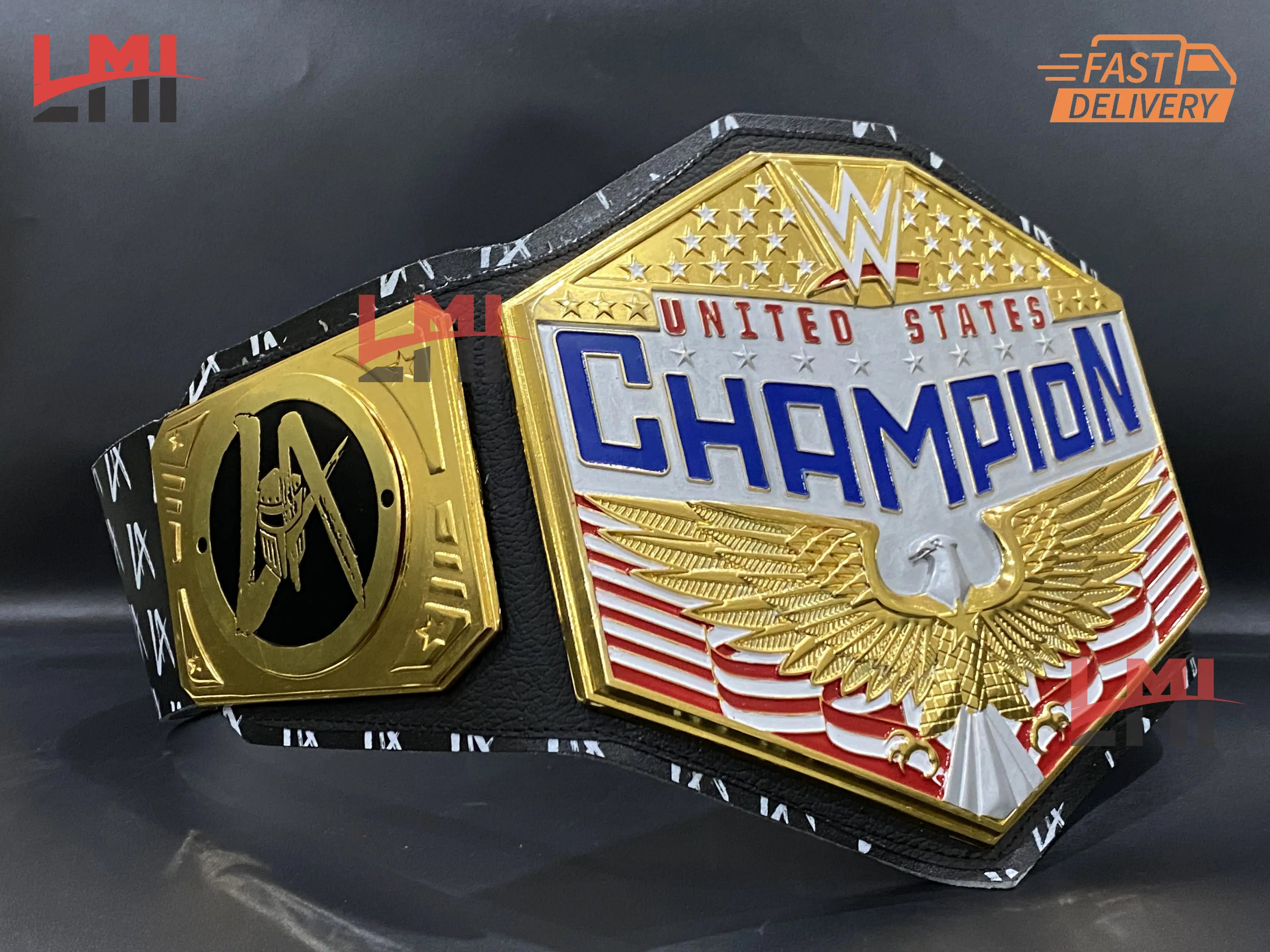 WWE La Knight Signature United States Championship Belt Replica Title Wrestling Belt 4mm - LMI Championship Belts