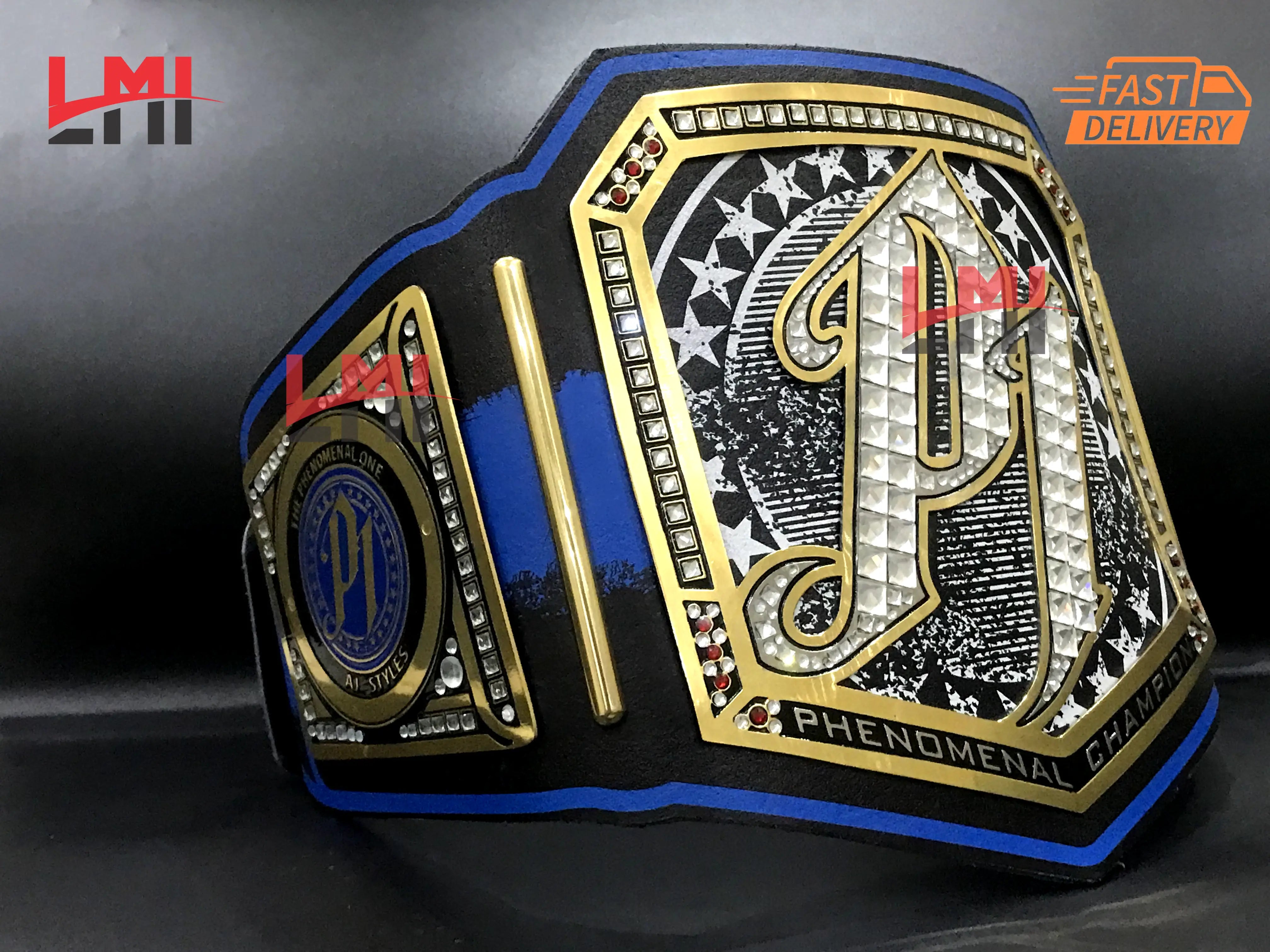 Custom AJ Styles Universal Championship Belt 2mm Brass 