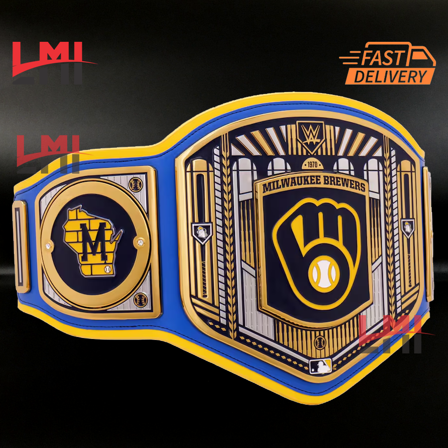 Milwaukee Brewers WWE Legacy MLB Championship Belt 2MM Brass - LMI Championship Belts