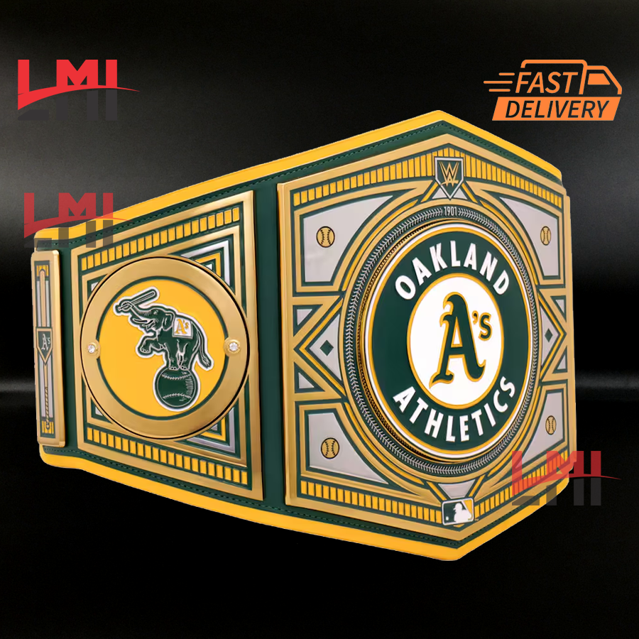 Oakland Athletics WWE Legacy MLB Championship Belt 2MM Brass - LMI Championship Belts