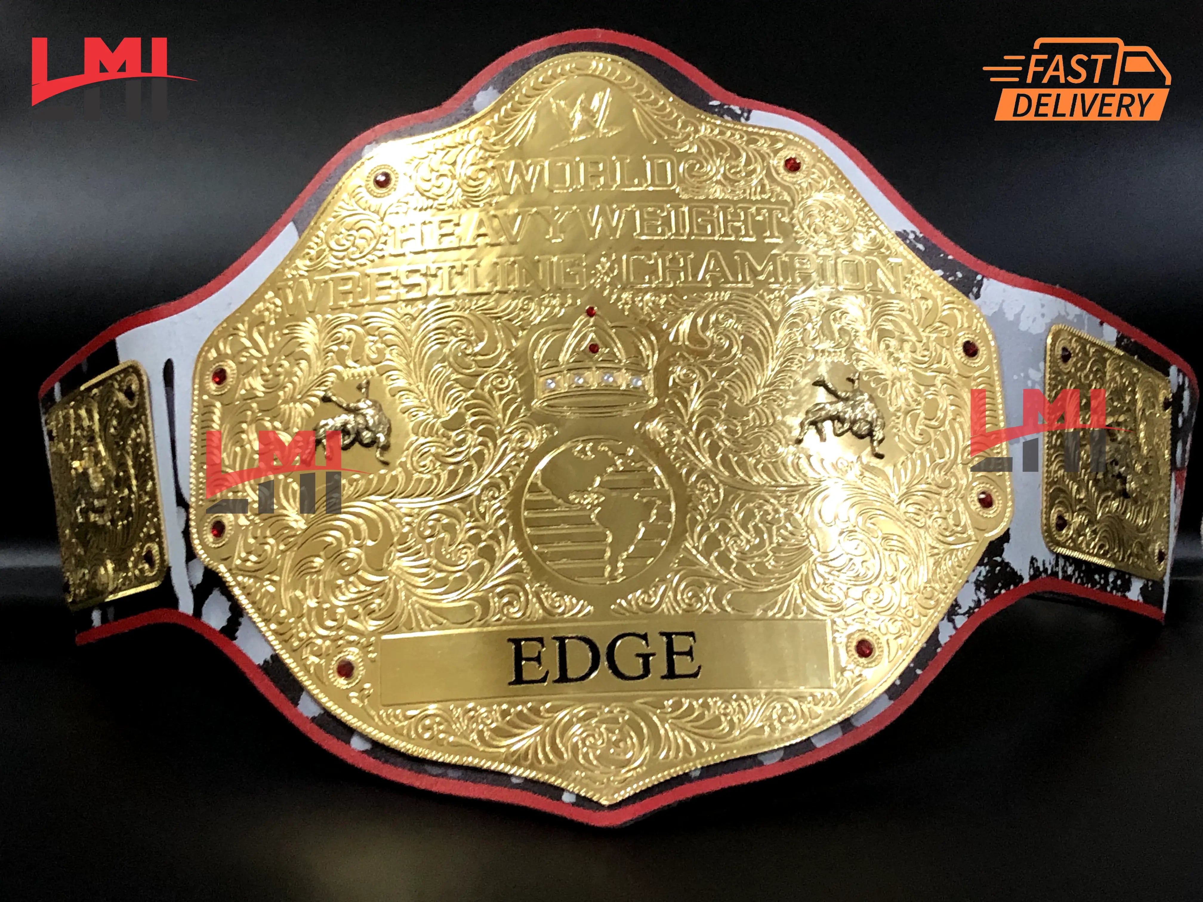 Custom Edge Rated R Big Gold World Heavyweight Championship Belt Wrestling Replica Belt - LMI Championship Belts