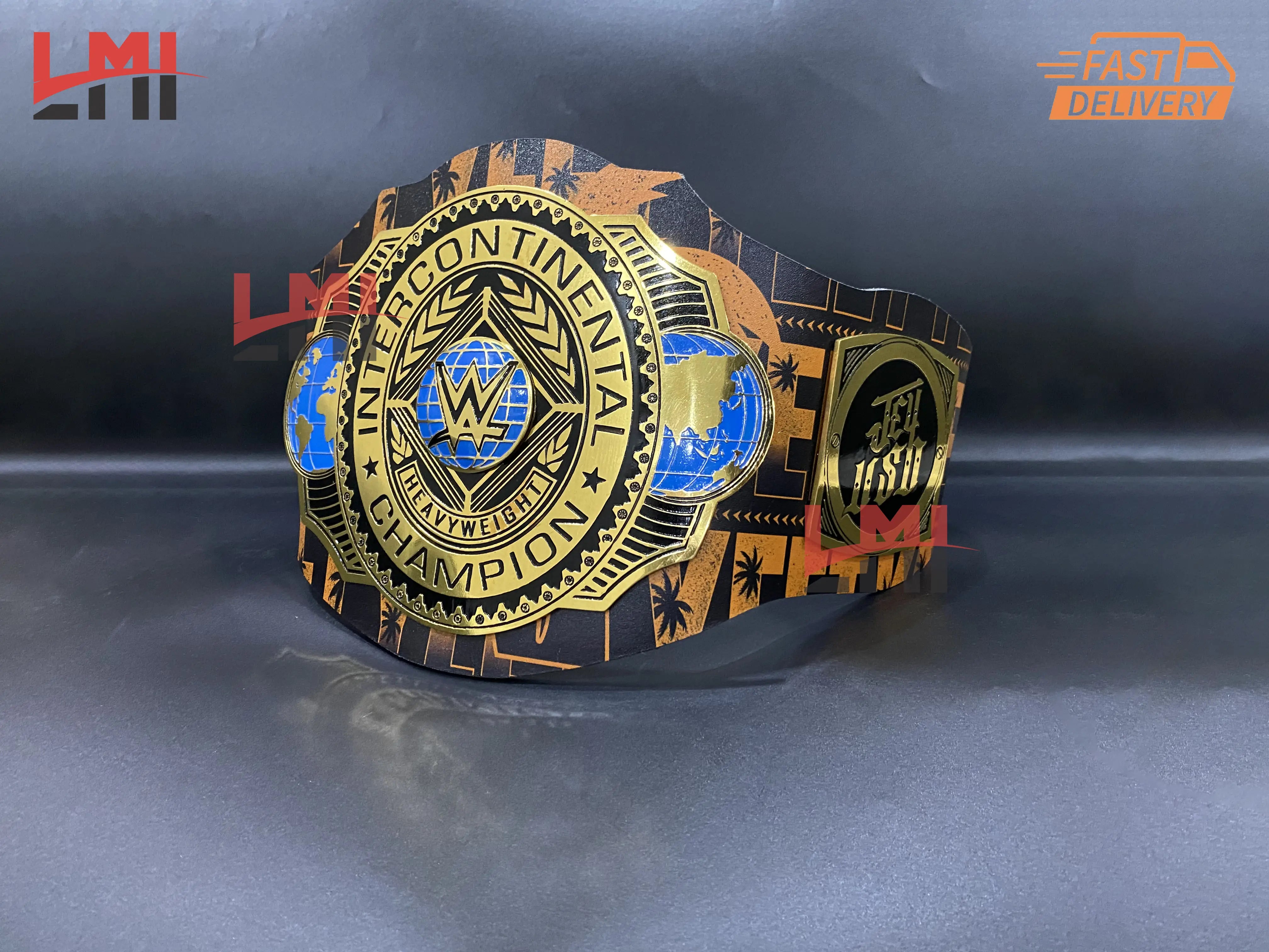 Custom Jey Uso Yeet Intercontinental Championship Belt Replica Wrestling Belt 2mm Brass 