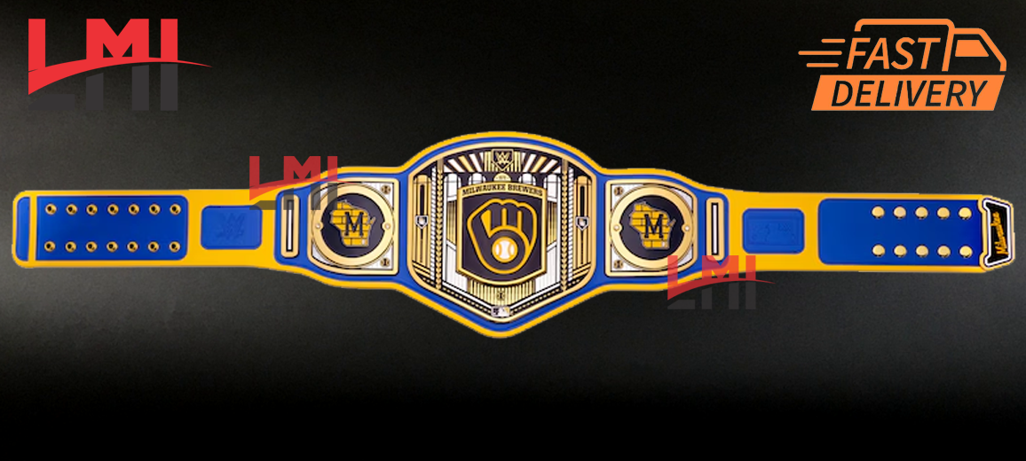 Milwaukee Brewers WWE Legacy MLB Championship Belt 2MM Brass - LMI Championship Belts