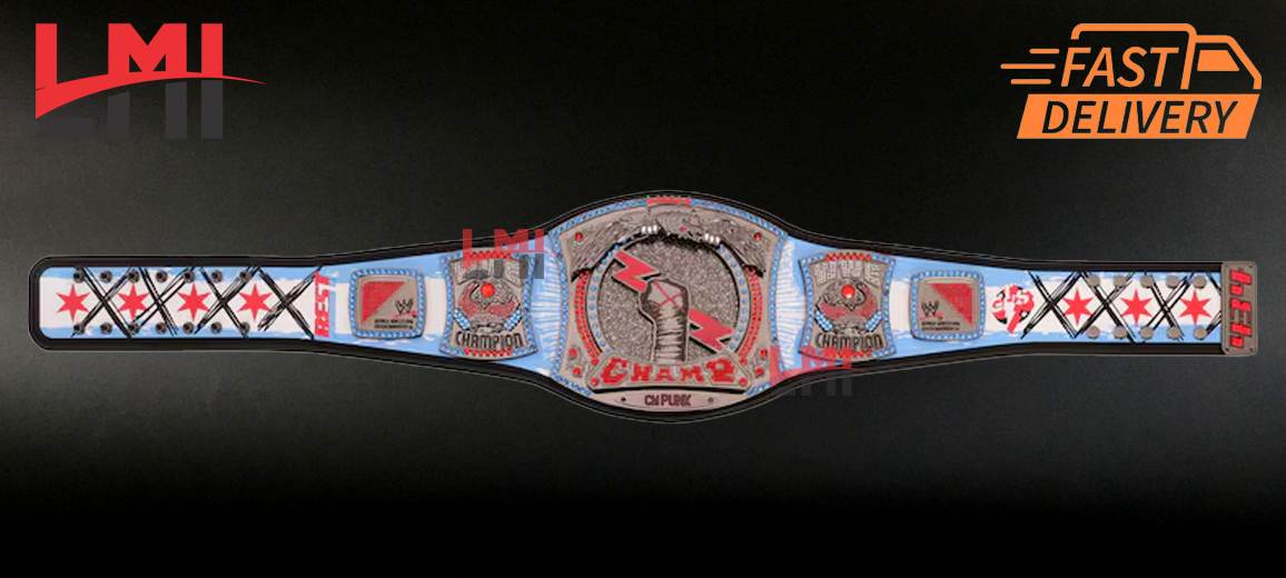 CM Punk 434-Day Record Spinner Signature Series Championship Belt Replica Wrestling 4mm Brass 