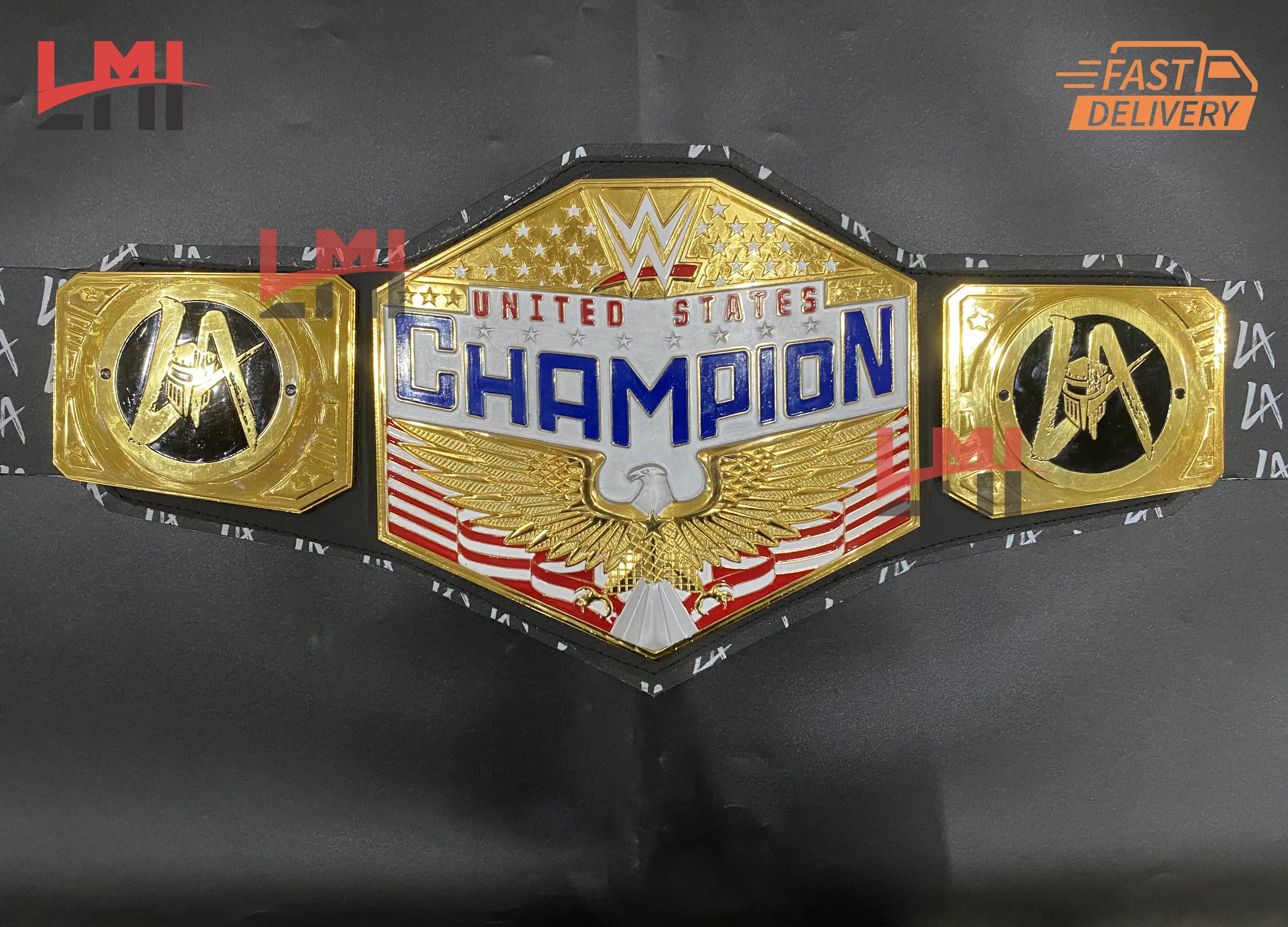 WWE La Knight Signature United States Championship Belt Replica Title Wrestling Belt 4mm - LMI Championship Belts