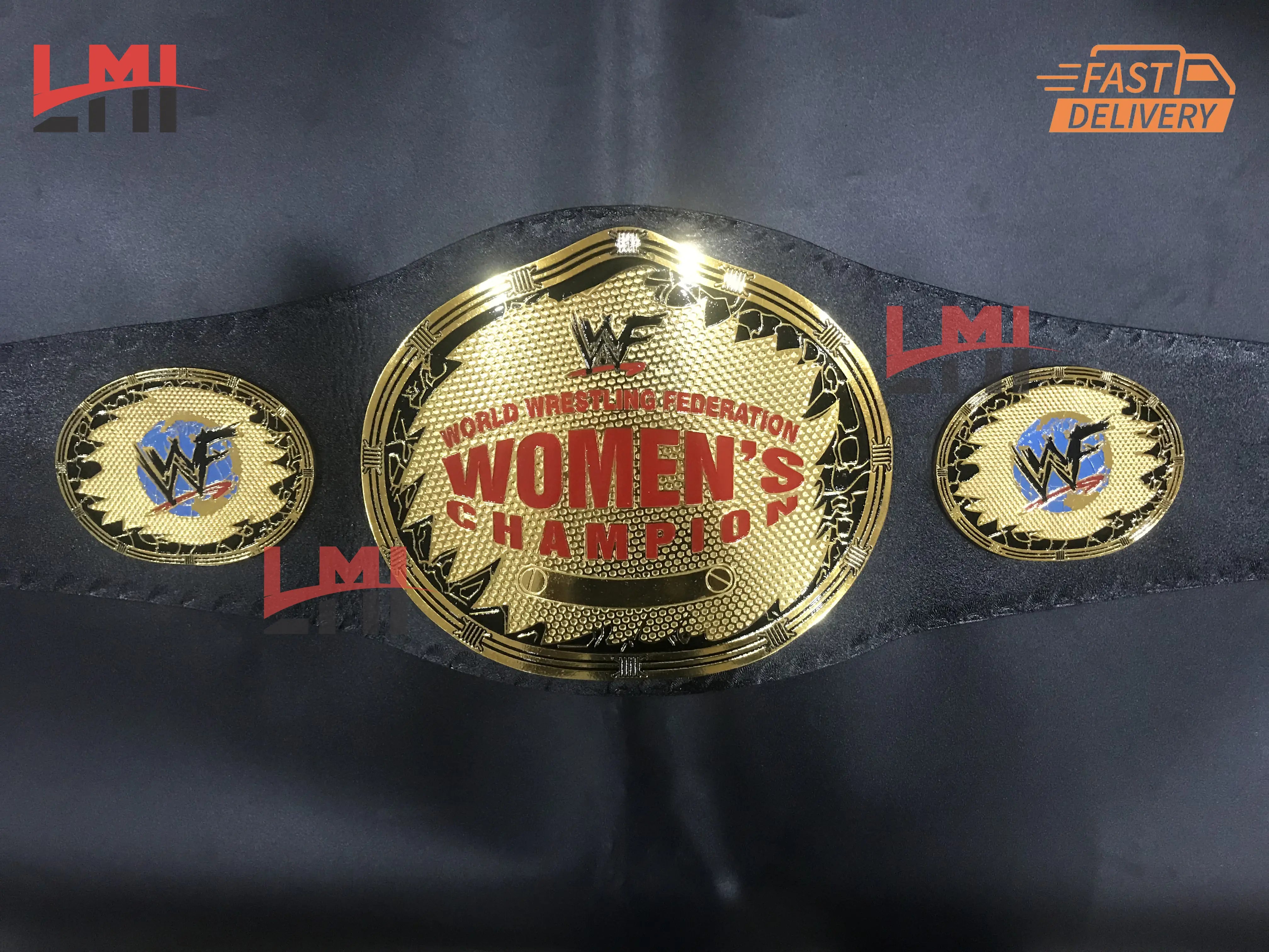 WWF Women's Oval Intercontinental Championship Belt 6MM Brass - LMI Championship Belts