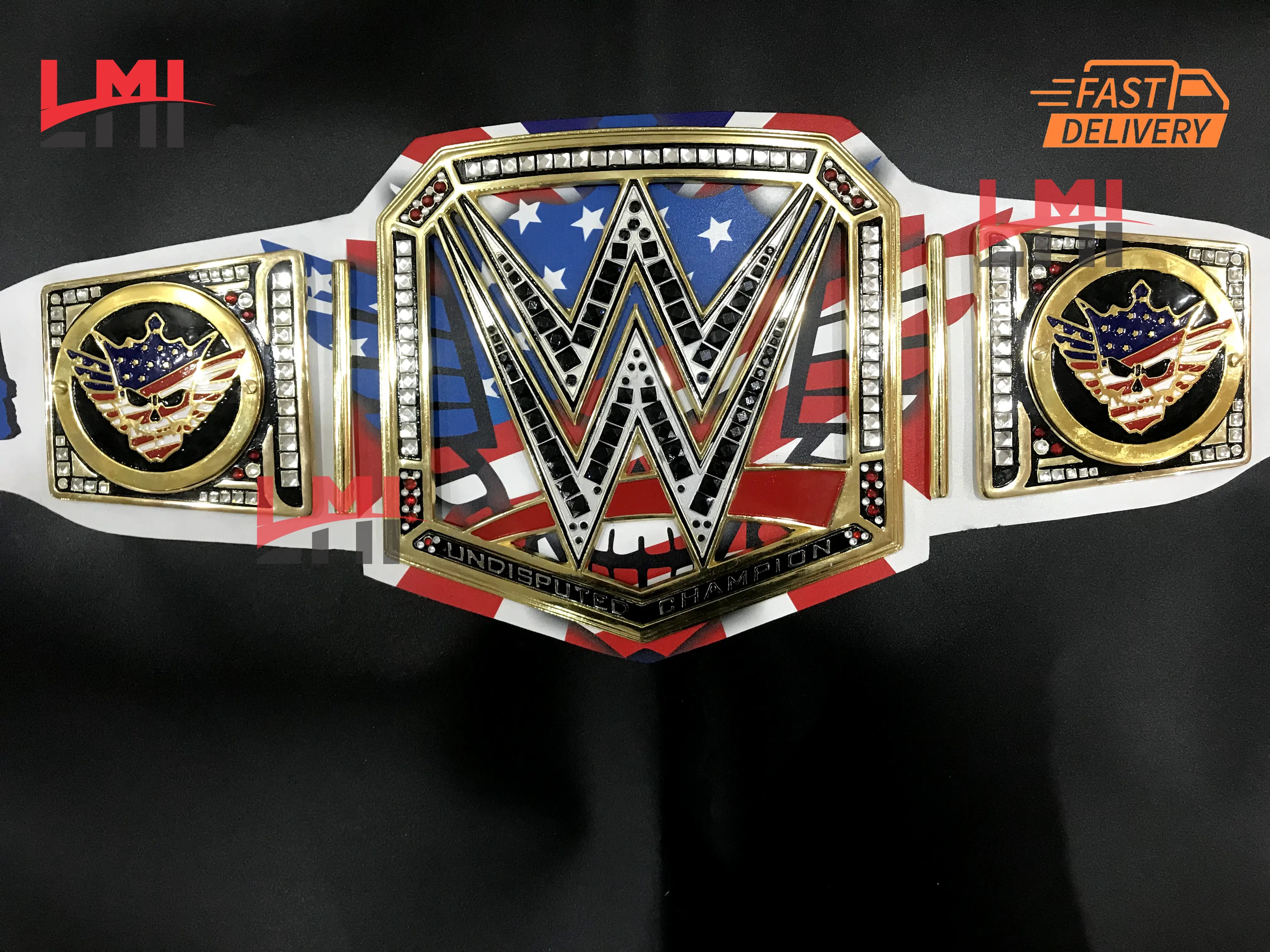 Pack of 2 Cody Rhodes and John Cena Paris Spinner Championship Wrestling Belt 6mm Diecast and 2mm Brass with 2 Bags