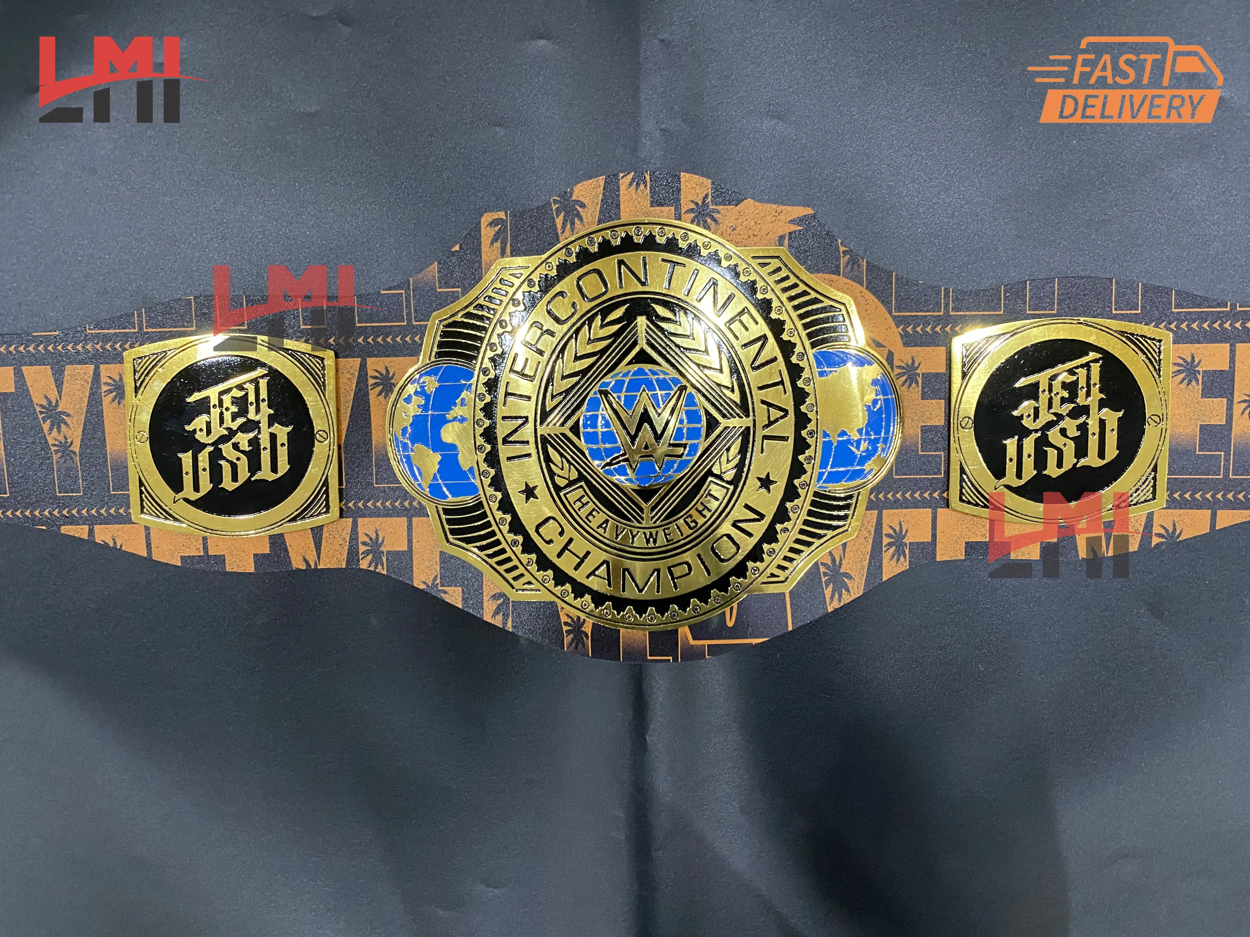 Custom Jey Uso Yeet Intercontinental Championship Belt Replica Wrestling Belt 2mm Brass 