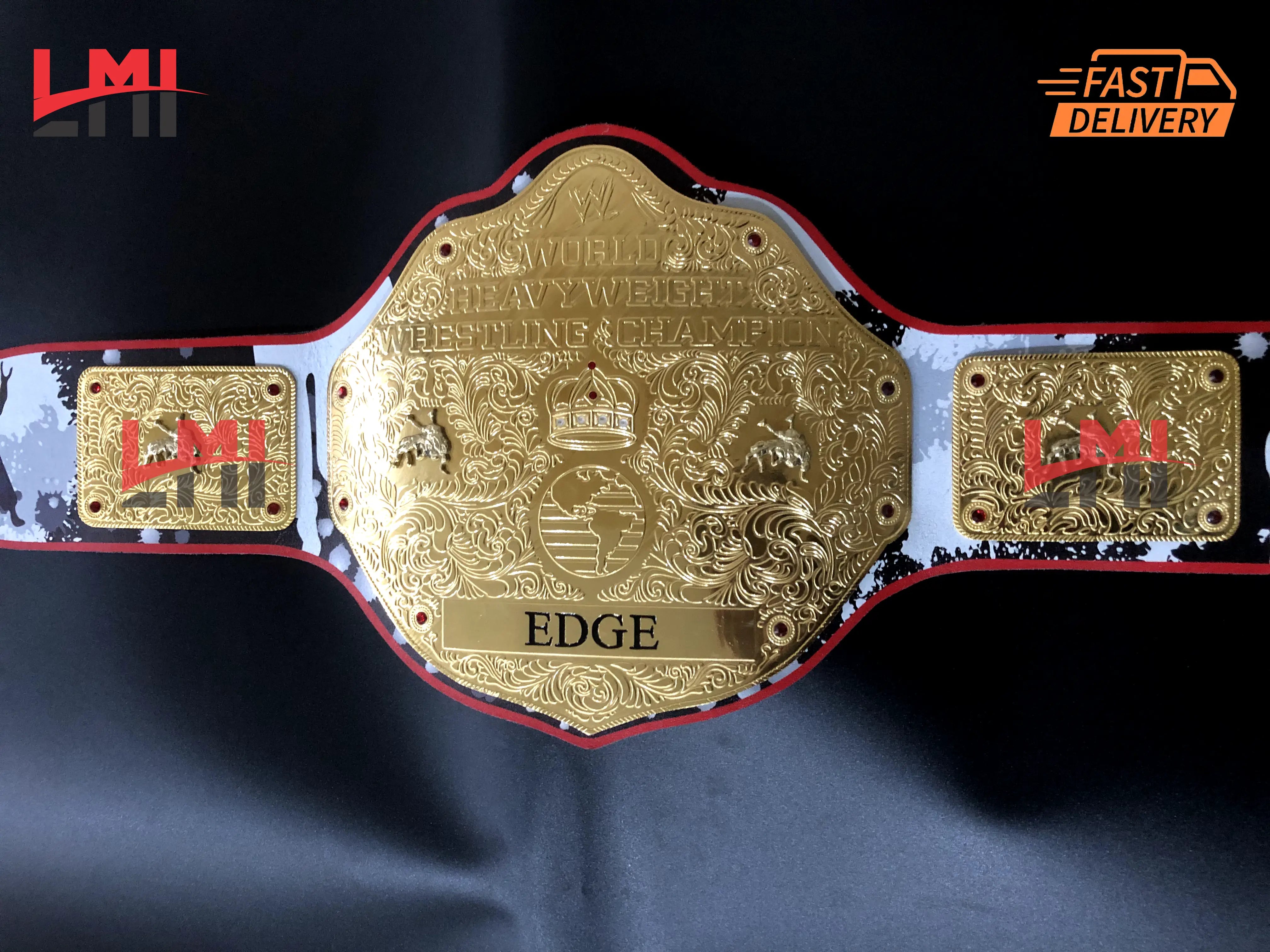 Custom Edge Rated R Big Gold World Heavyweight Championship Belt Wrestling Replica Belt - LMI Championship Belts