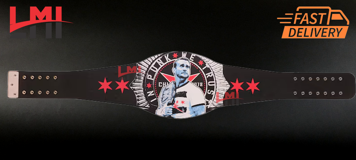 CM Punk 434-Day Record Spinner Signature Series Championship Belt Replica Wrestling 4mm Brass 