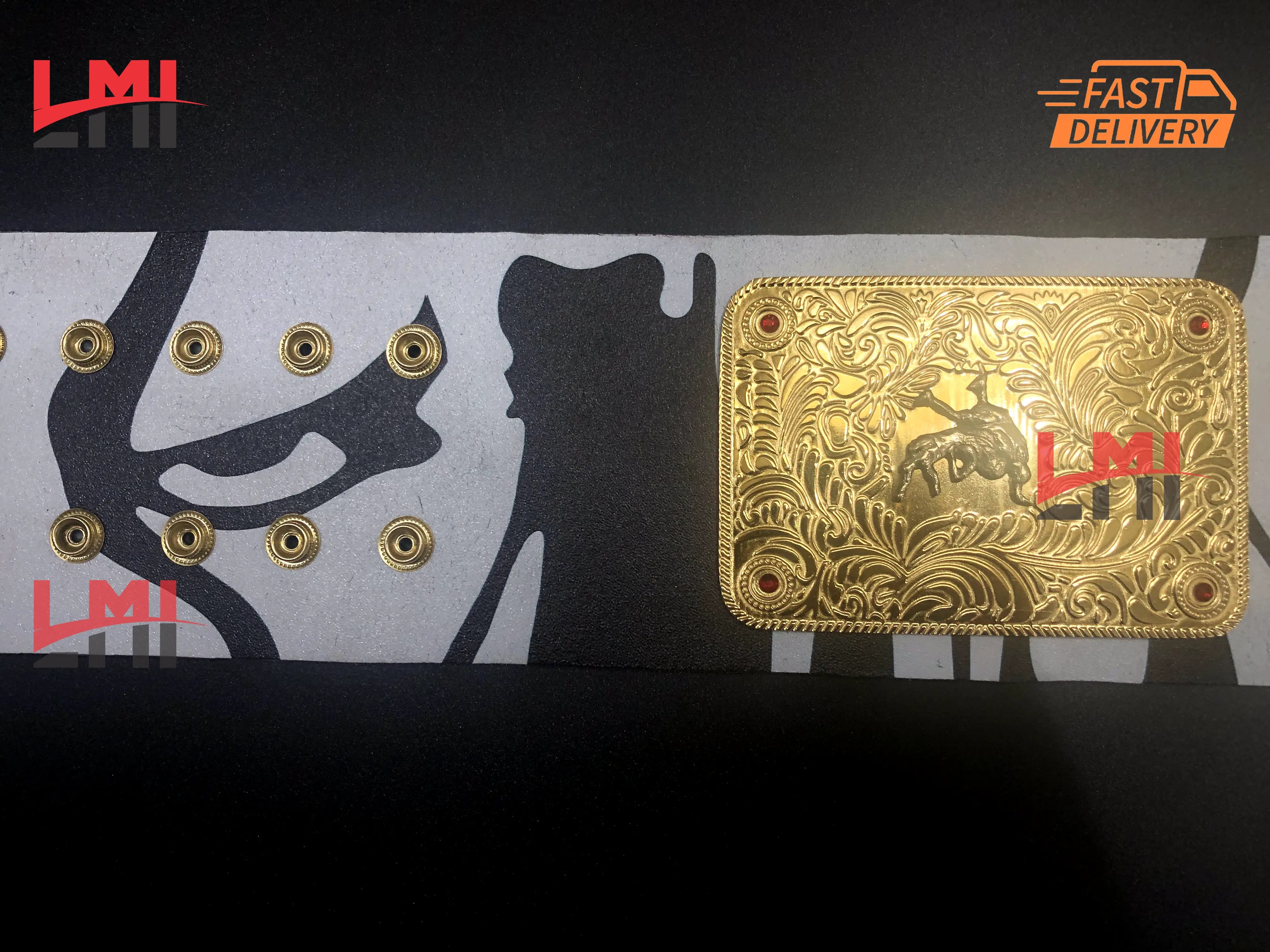 Custom Tribute to Sting Big Gold World Heavyweight Championship Belt 2mm Brass - LMI Championship Belts