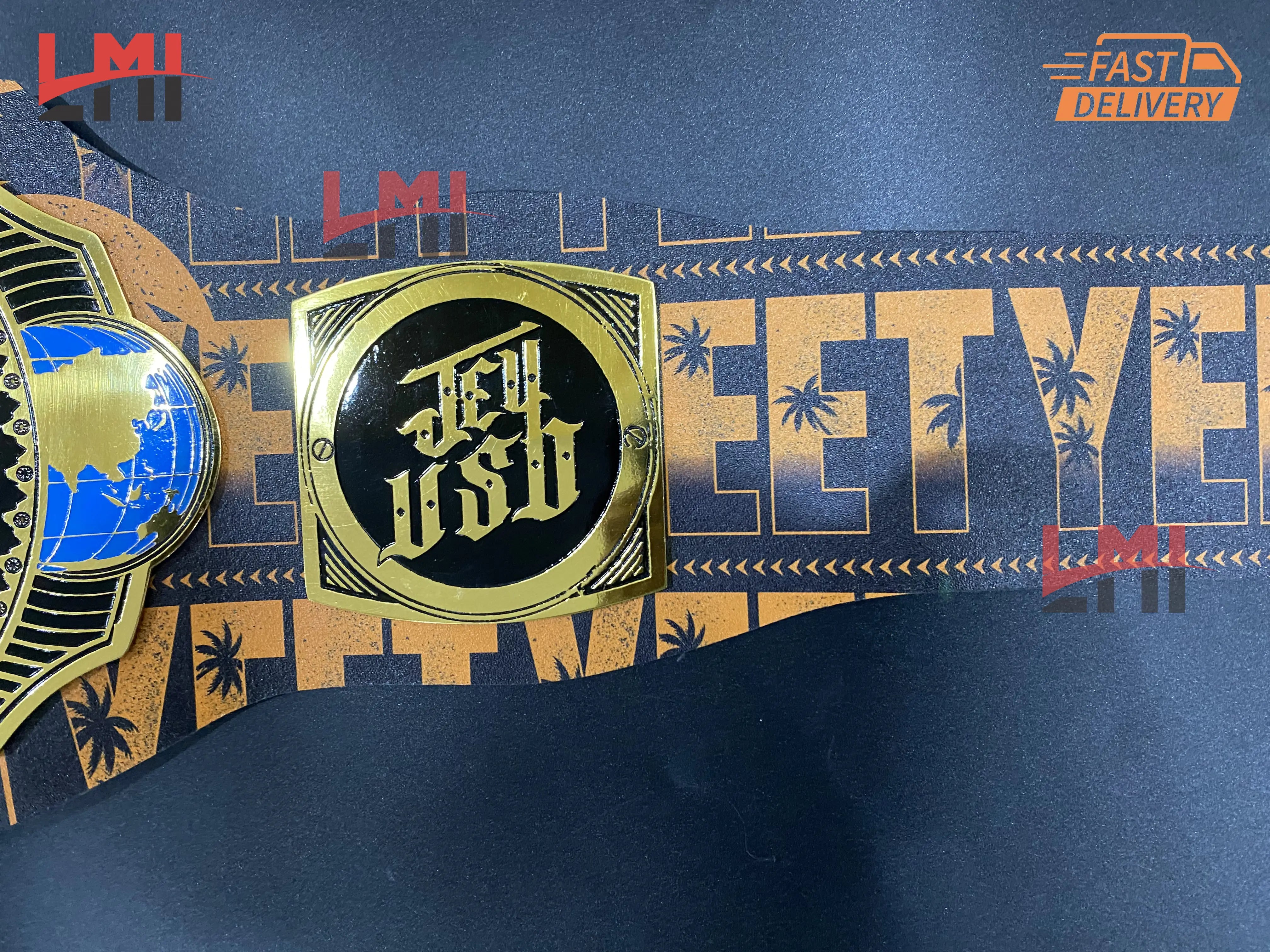 Custom Jey Uso Yeet Intercontinental Championship Belt Replica Wrestling Belt 2mm Brass 