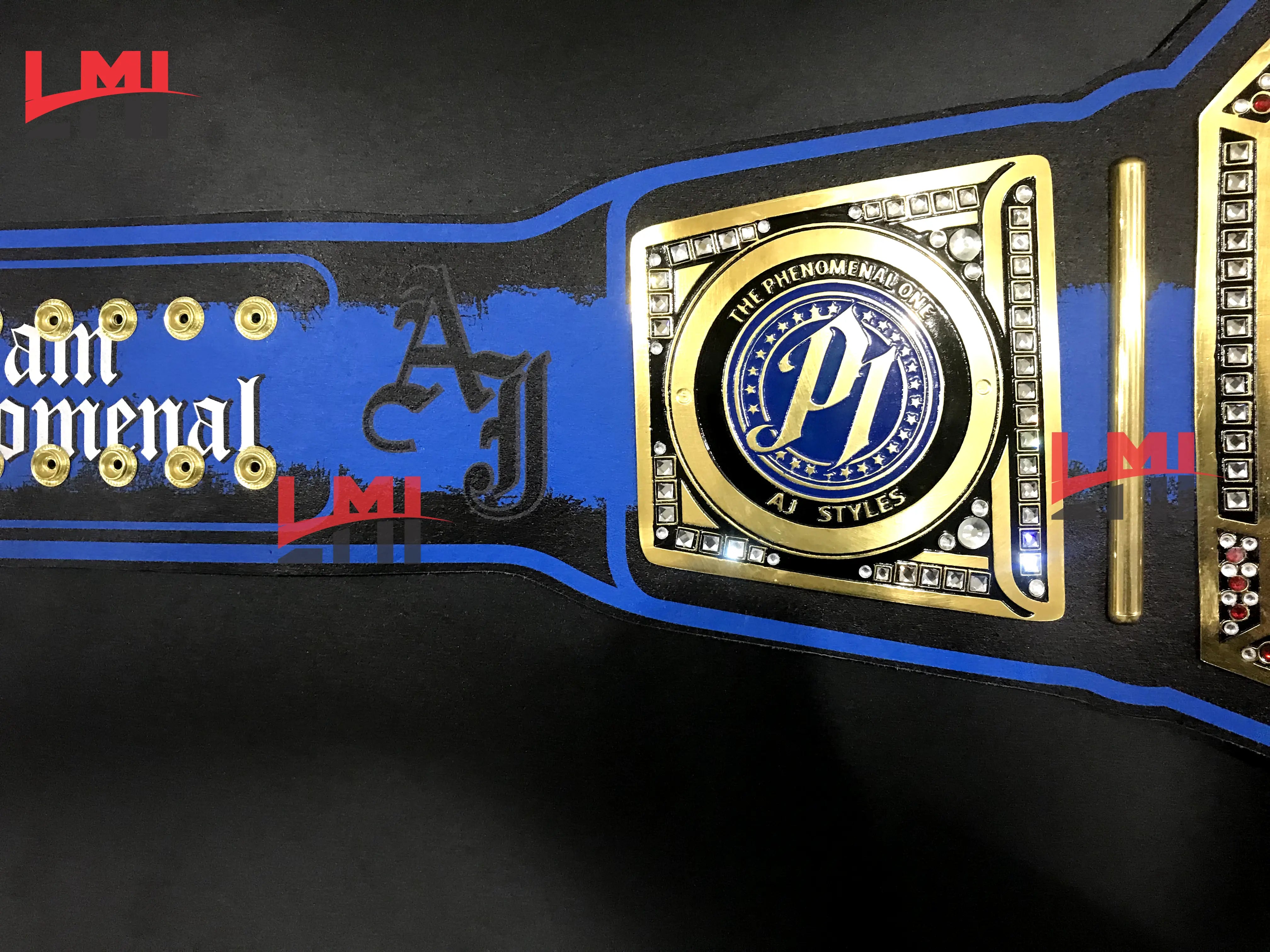 Custom AJ Styles Universal Championship Belt 2mm Brass 