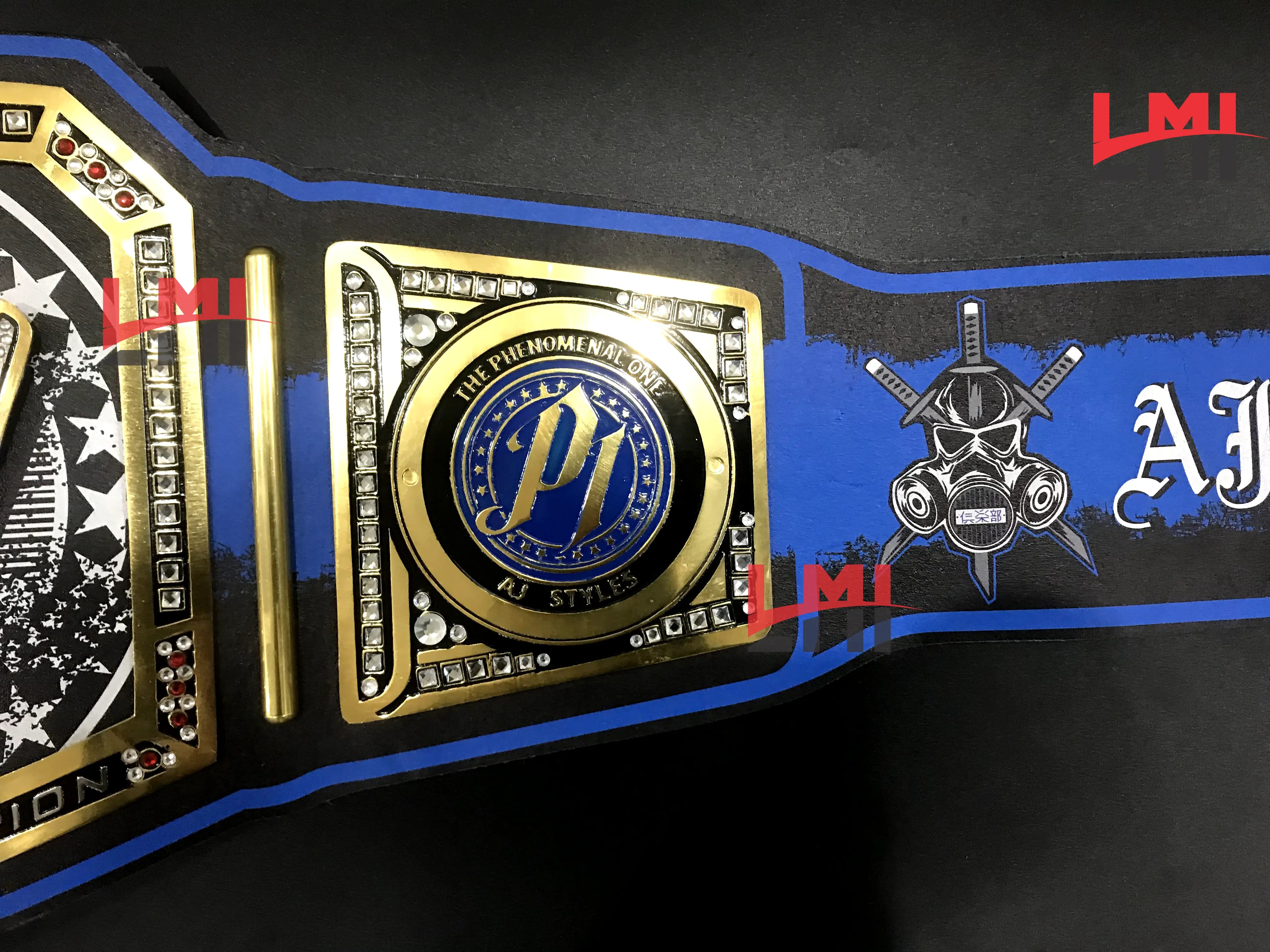 Custom AJ Styles Universal Championship Belt 2mm Brass 