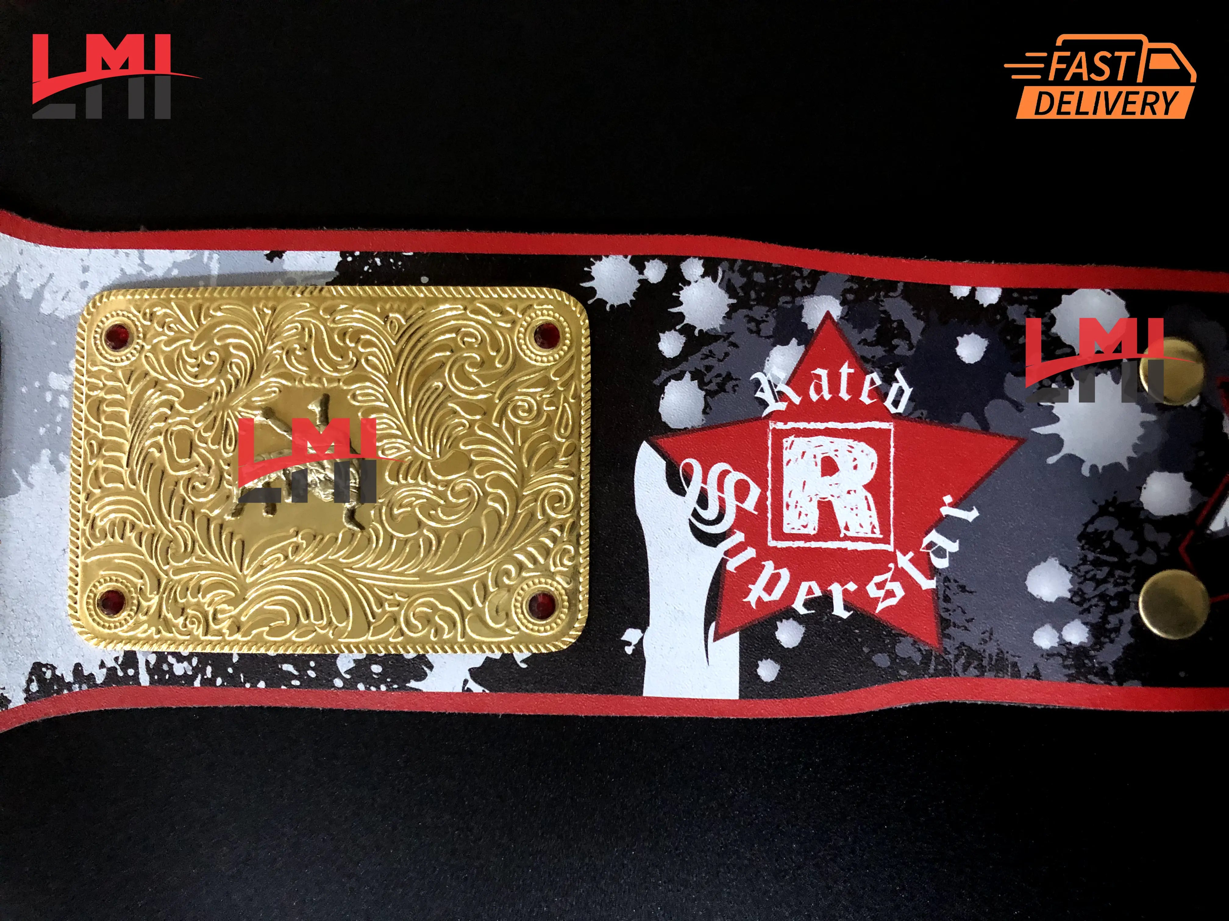 Custom Edge Rated R Big Gold World Heavyweight Championship Belt Wrestling Replica Belt - LMI Championship Belts