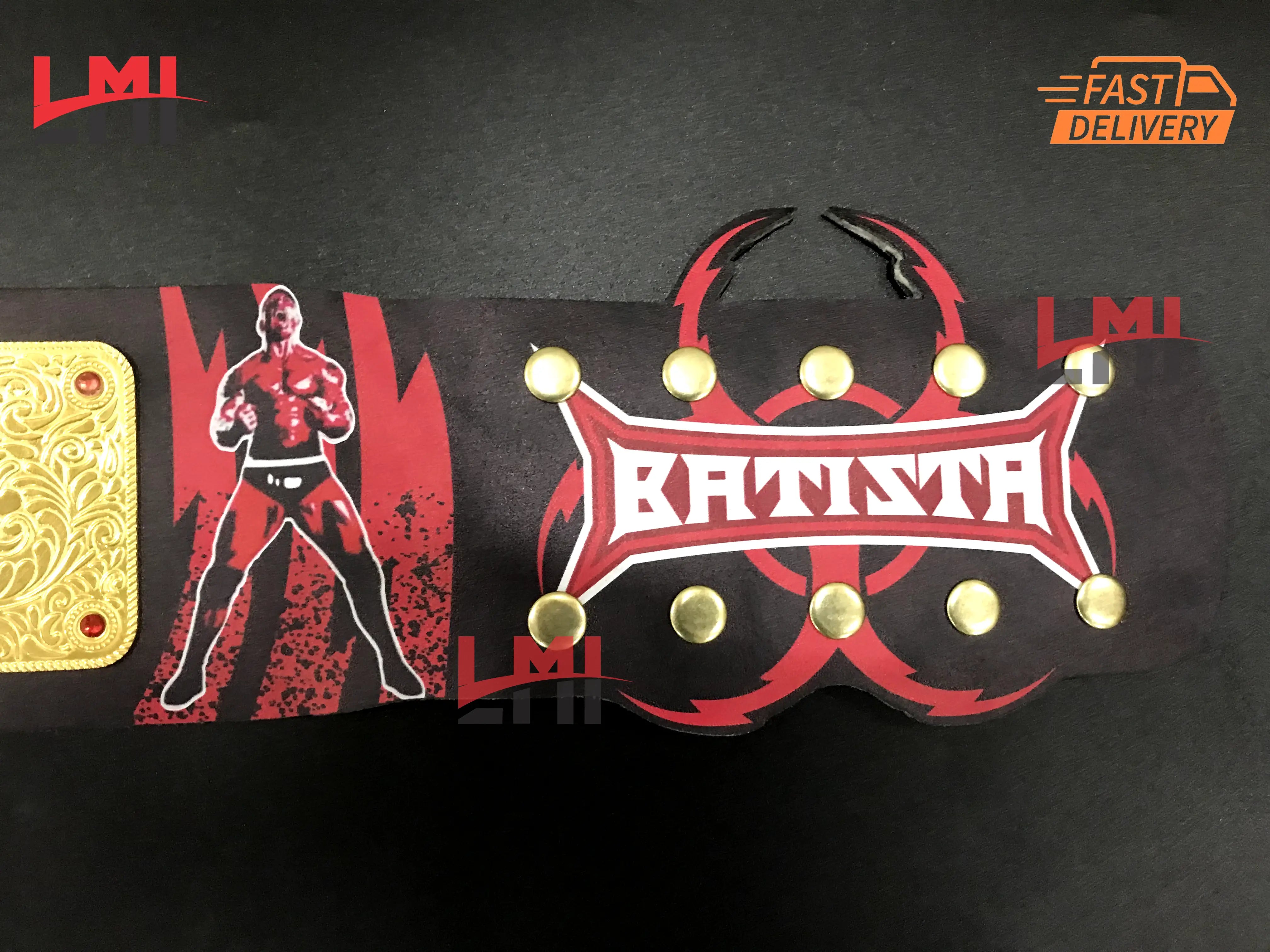 Custom Batista Big Gold World Heavyweight Championship Belt 2mm Brass 