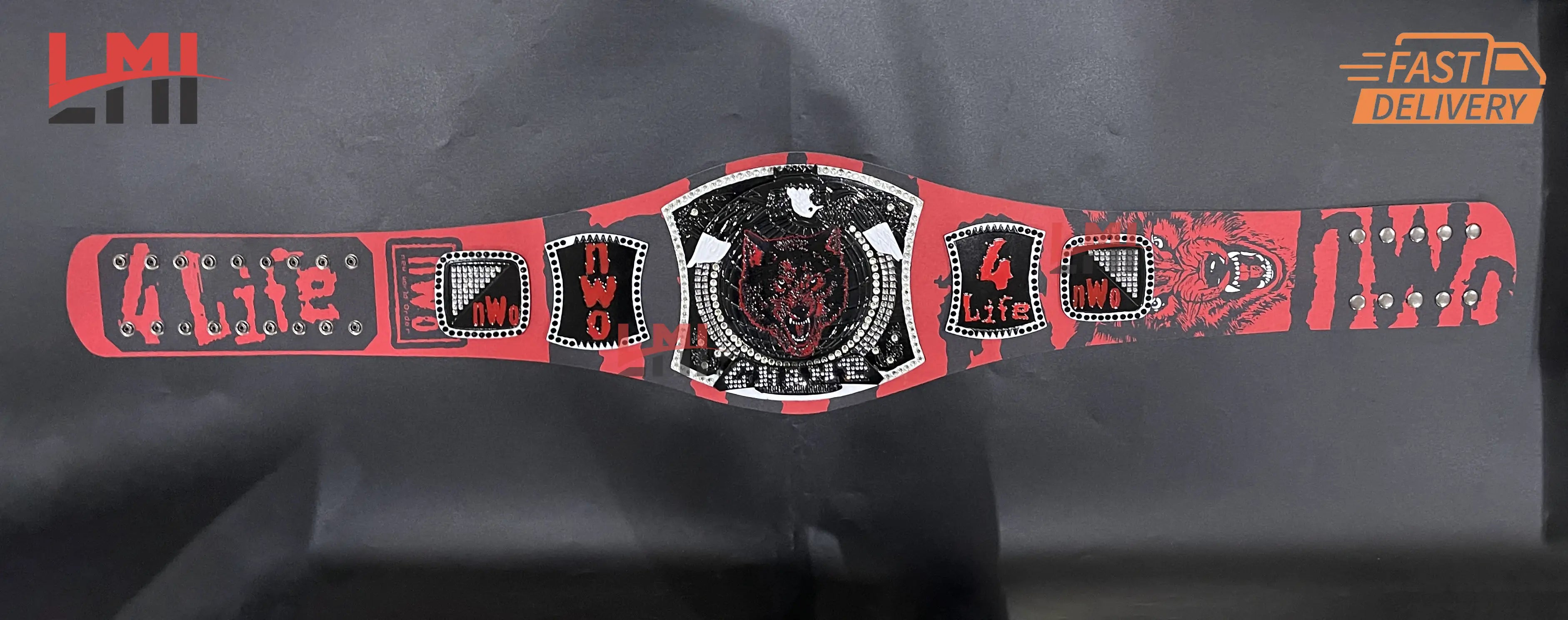 Custom NWO Wolfpack Spinner World Heavyweight Replica Championship Belt 2mm - LMI Championship Belts